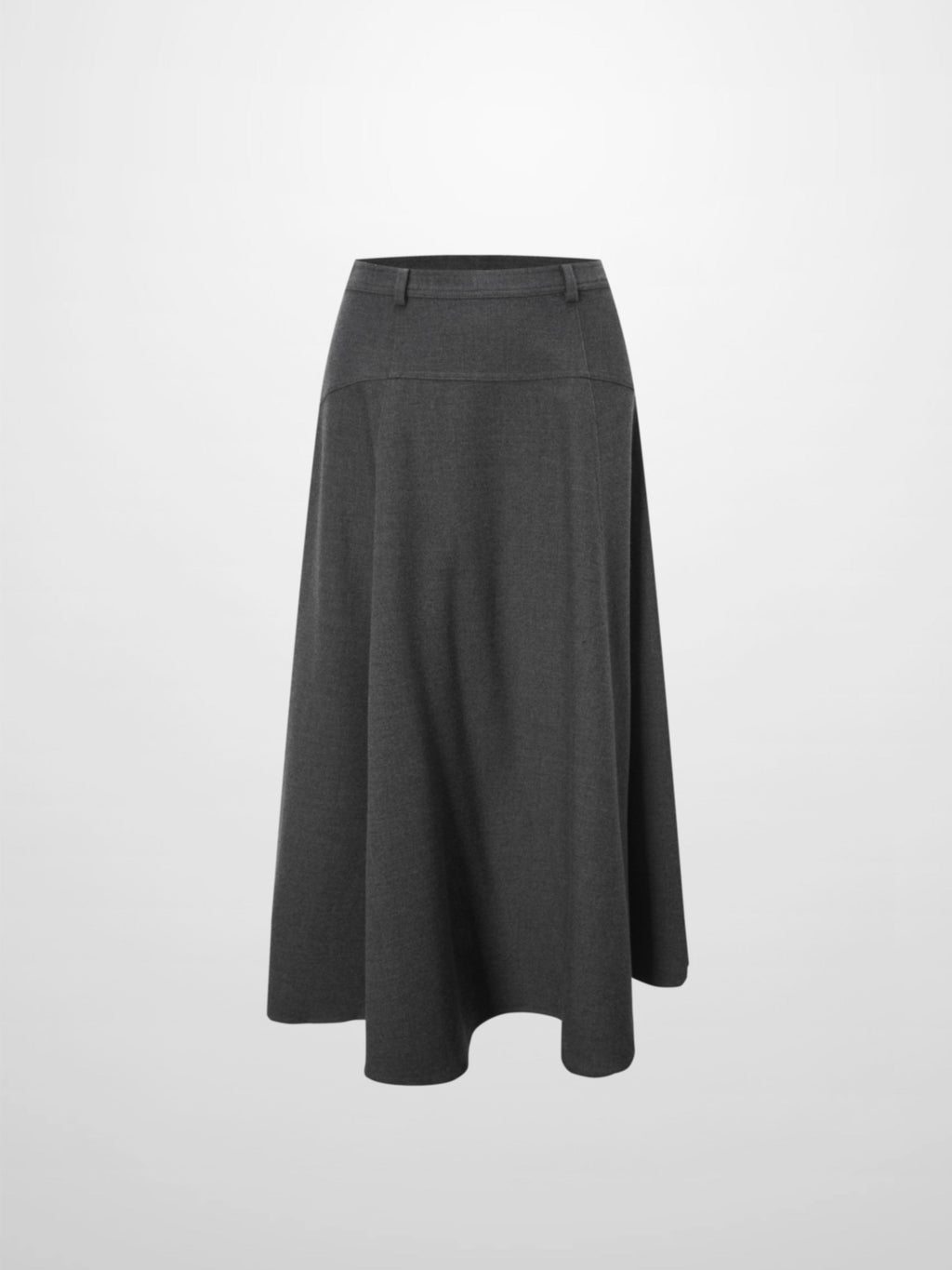 Wool Blend Yoke Skirt 26"-Grey