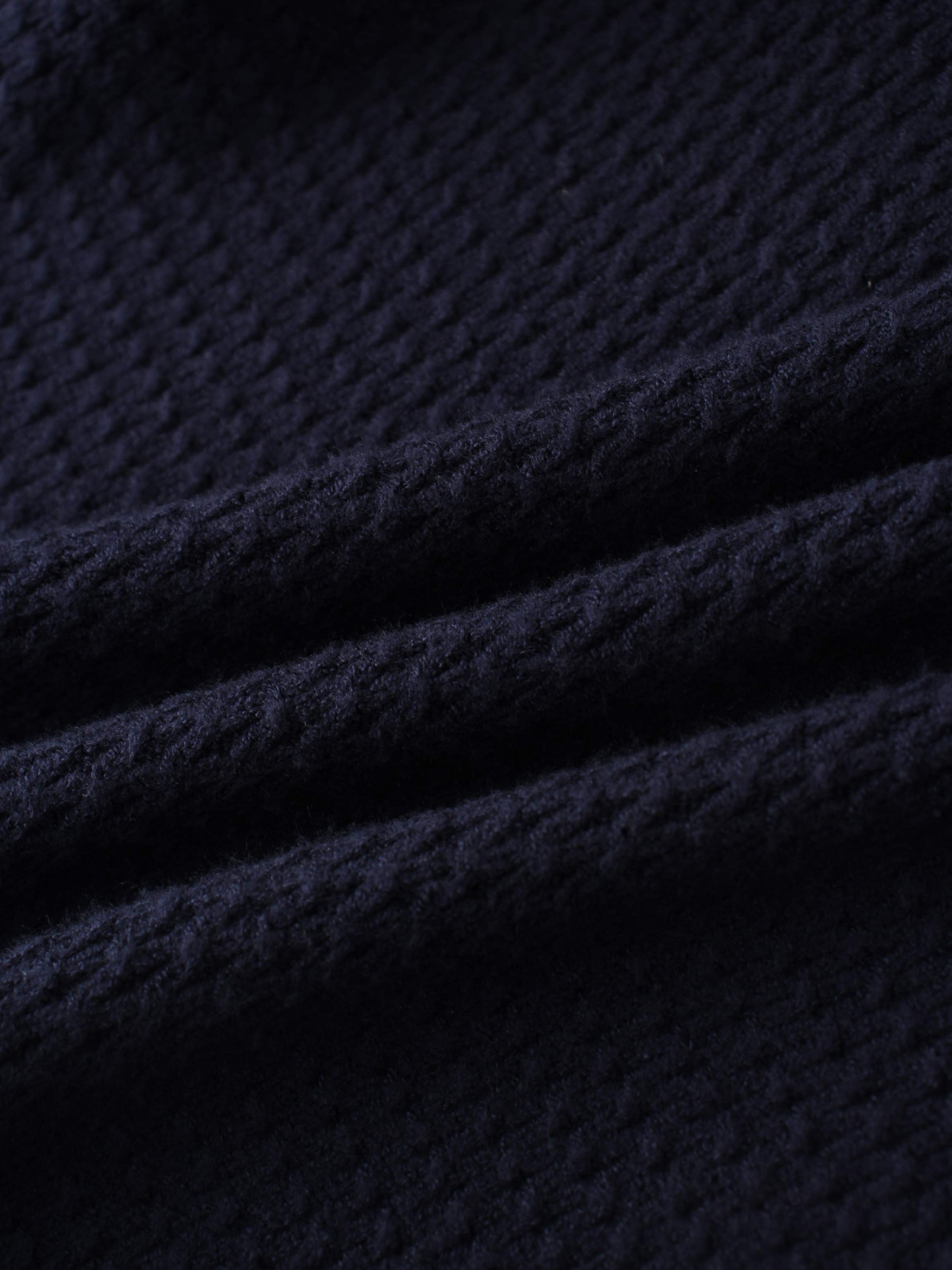 Textured Crew Cardigan-Navy