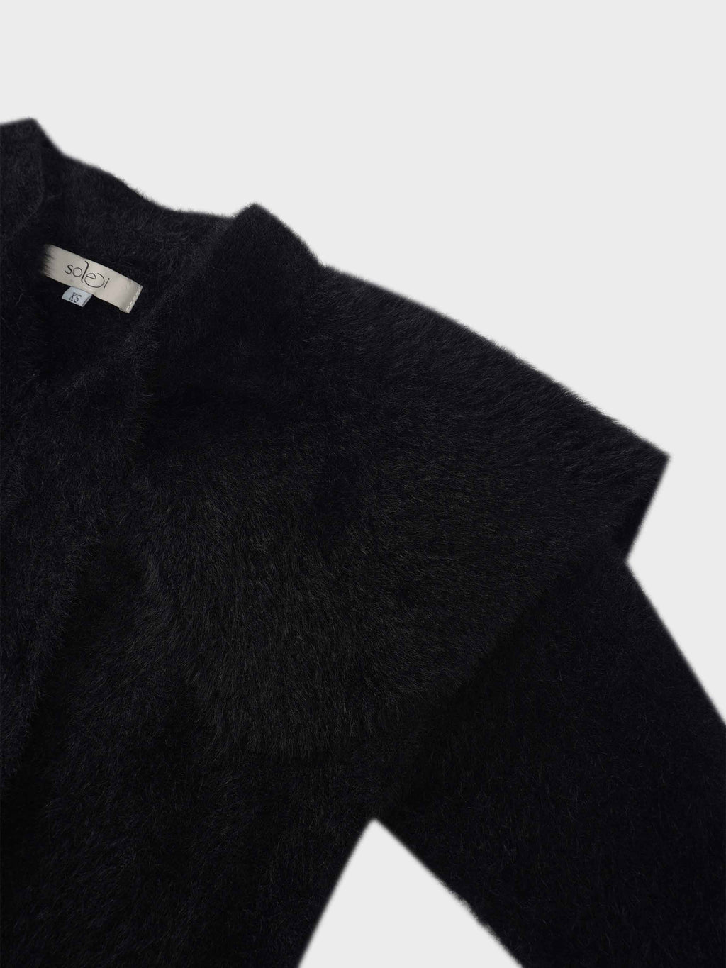 Mohair Shawl Collar Cardigan-Black