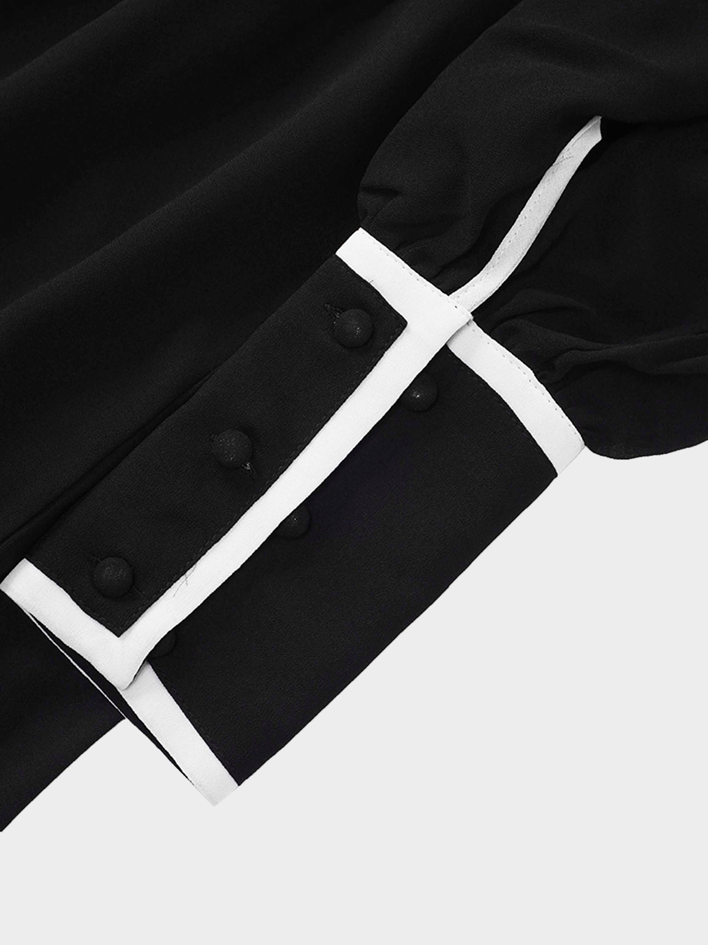 Asymmetrical Hem Dress-Black