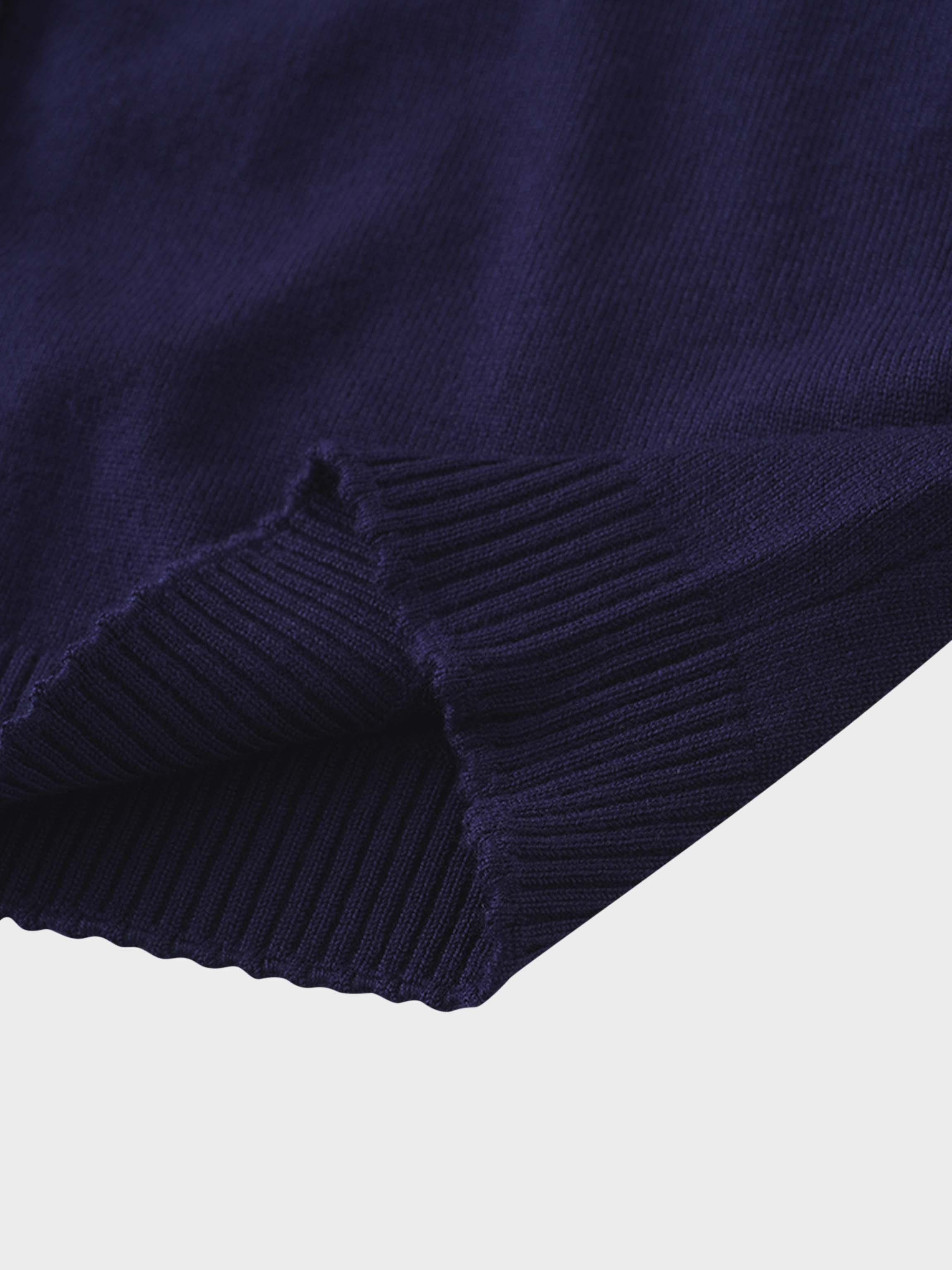 Trim Detail Crew Crop Cardigan-Navy