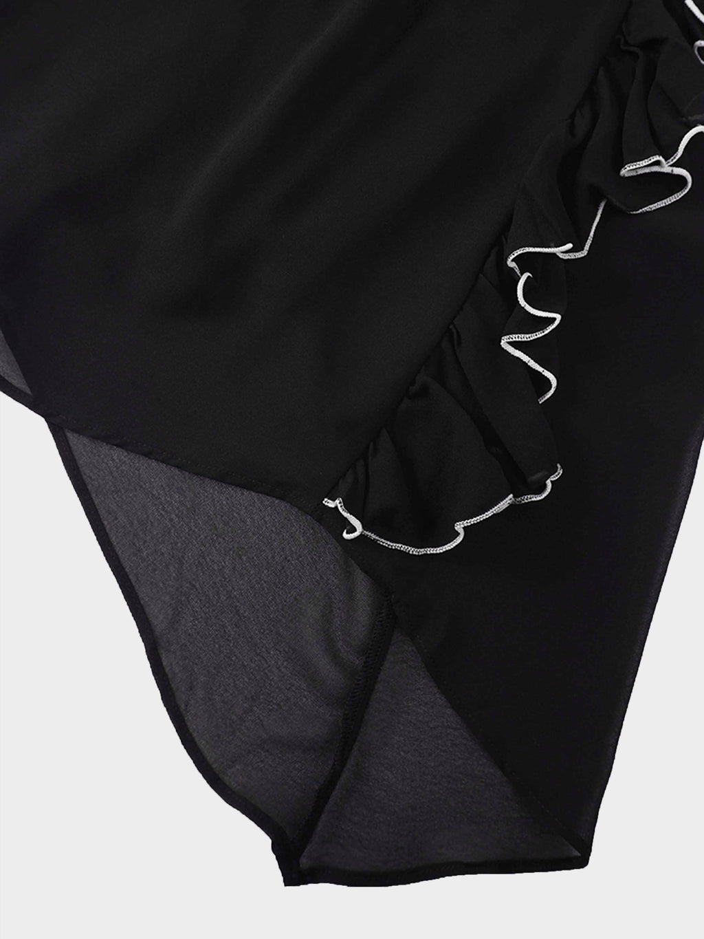 Asymmetrical Hem Dress-Black