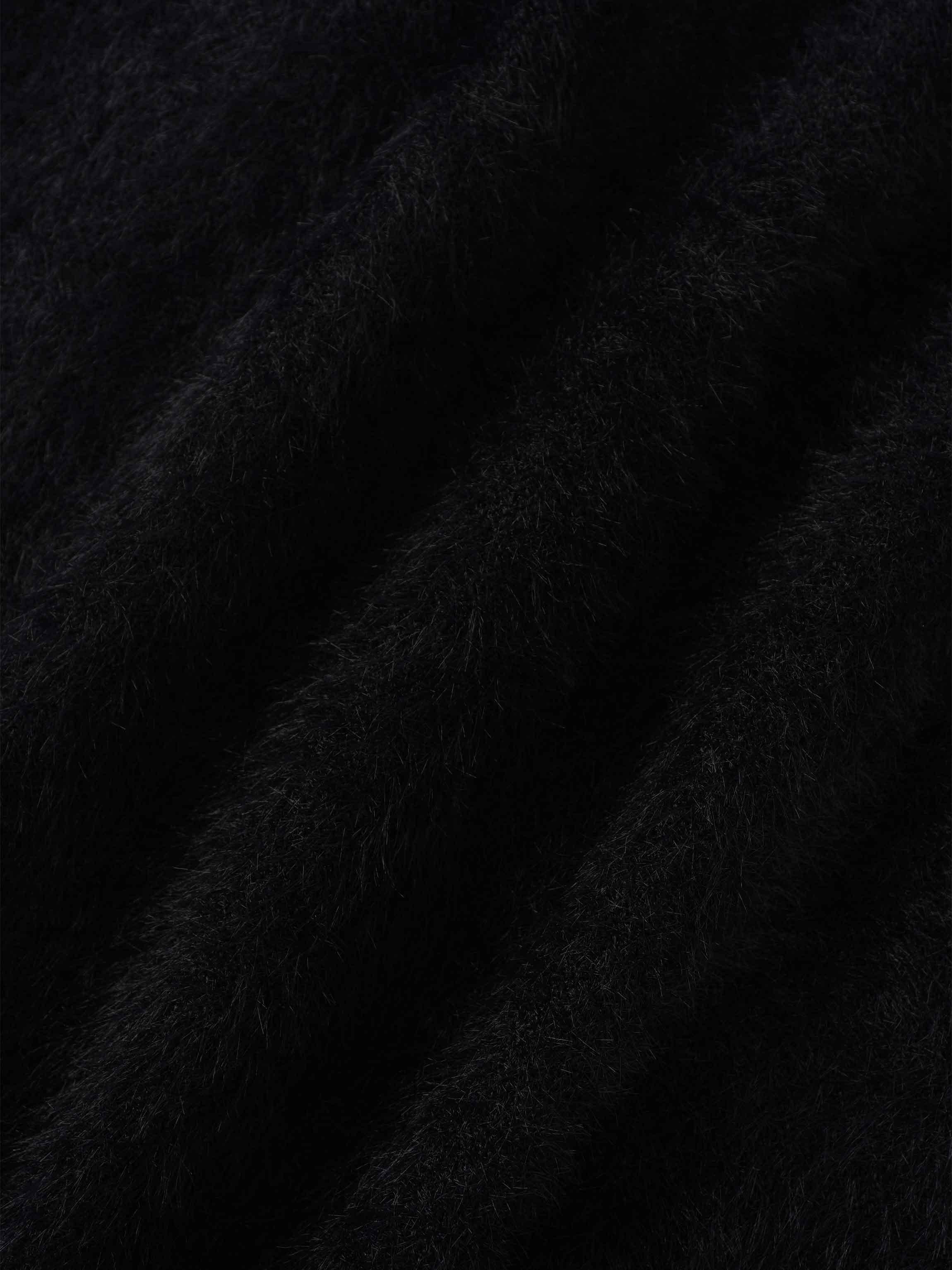 Mohair Shawl Collar Cardigan-Black