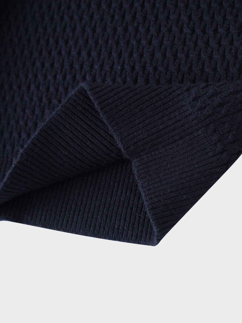 Textured Crew Cardigan-Navy