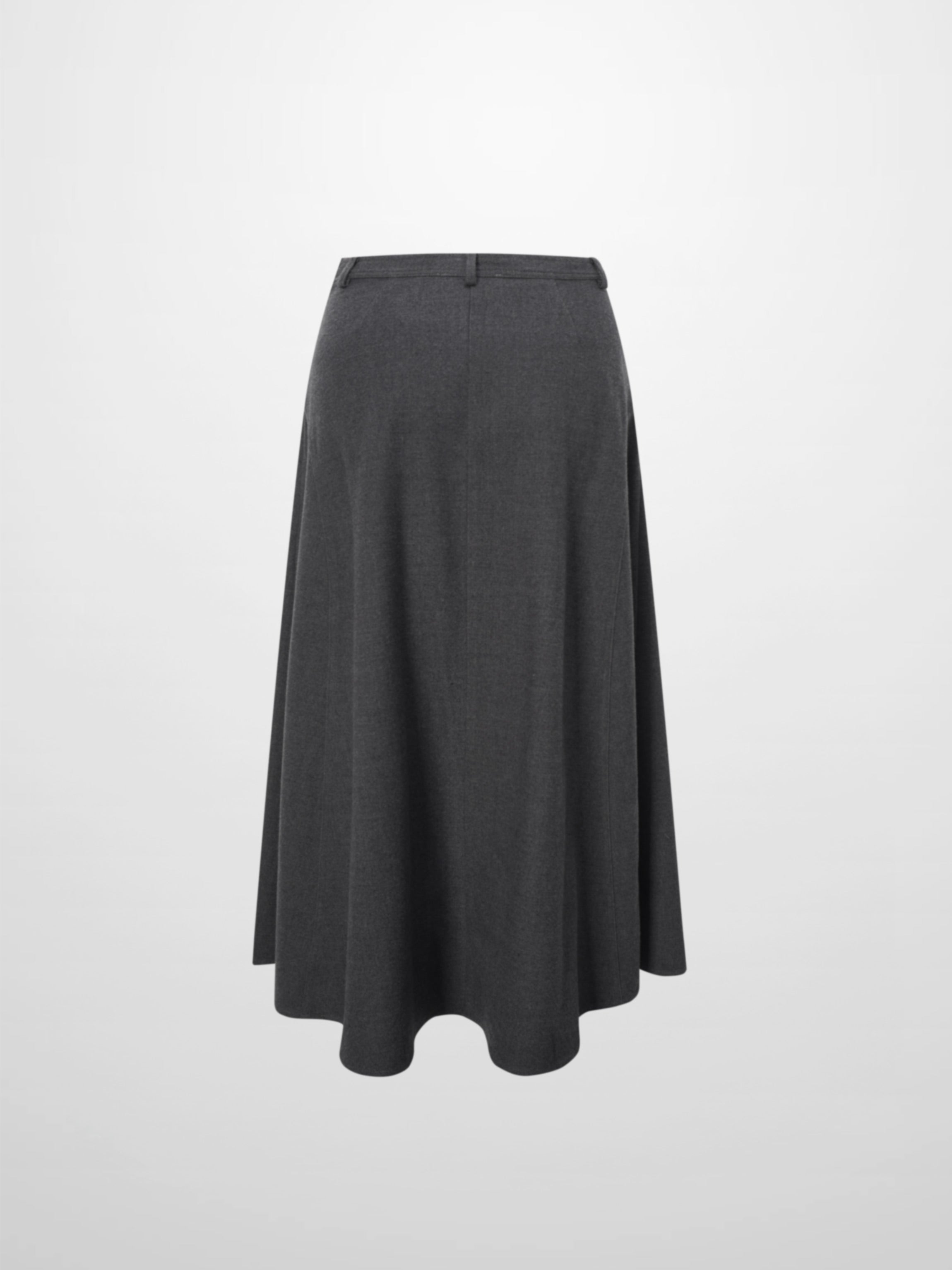 Wool Blend Yoke Skirt 26"-Grey