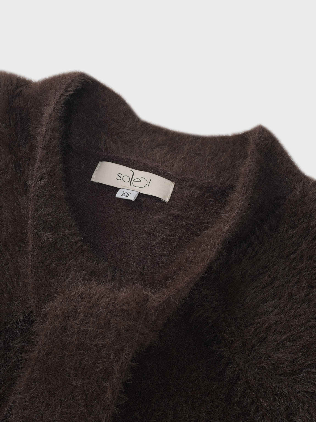 Mohair Shawl Collar Cardigan-Brown