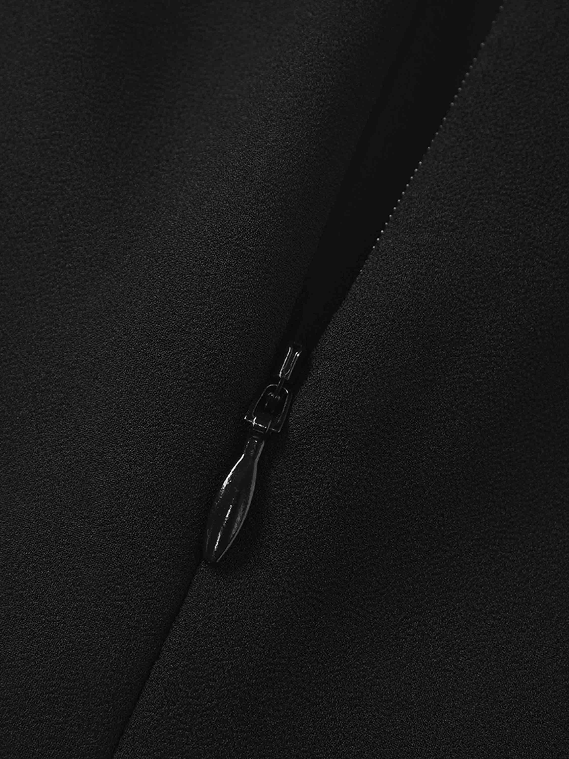 Asymmetrical Hem Dress-Black