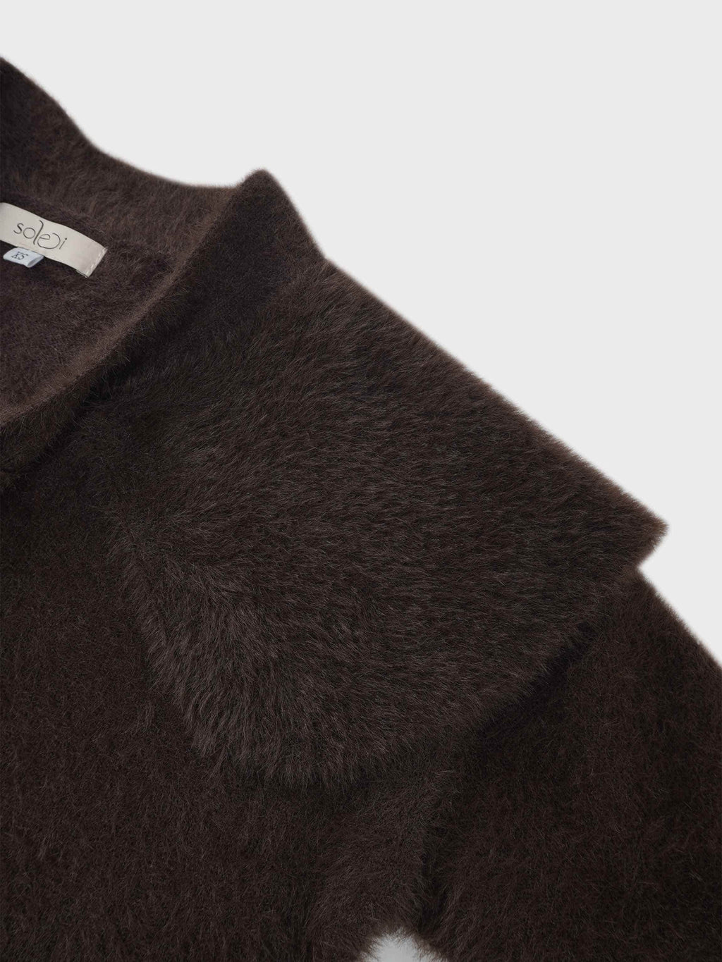 Mohair Shawl Collar Cardigan-Brown