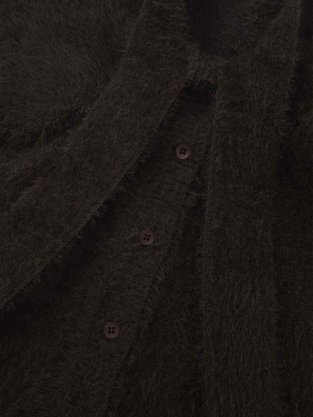 Mohair Shawl Collar Cardigan-Brown