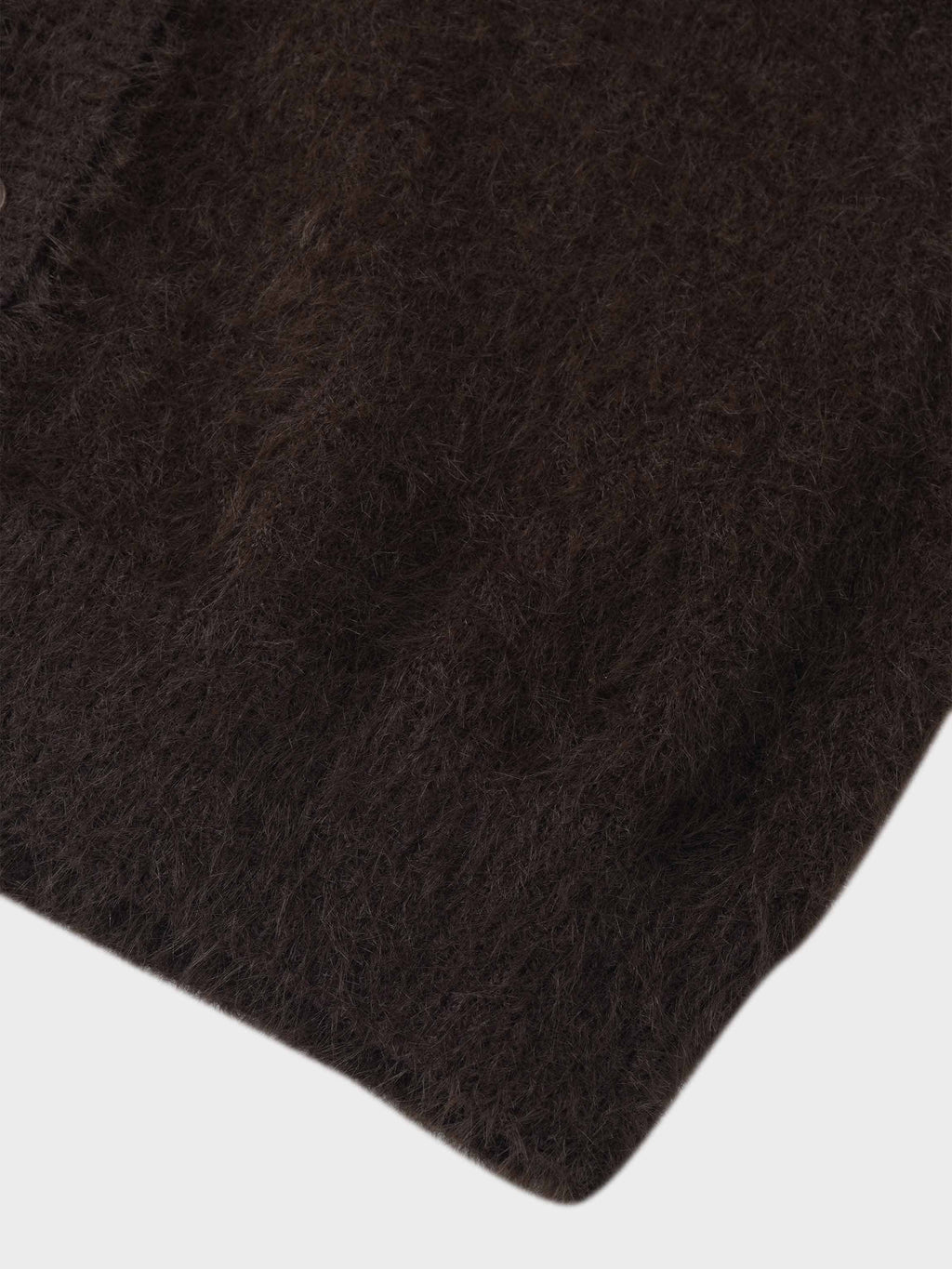 Mohair Shawl Collar Cardigan-Brown