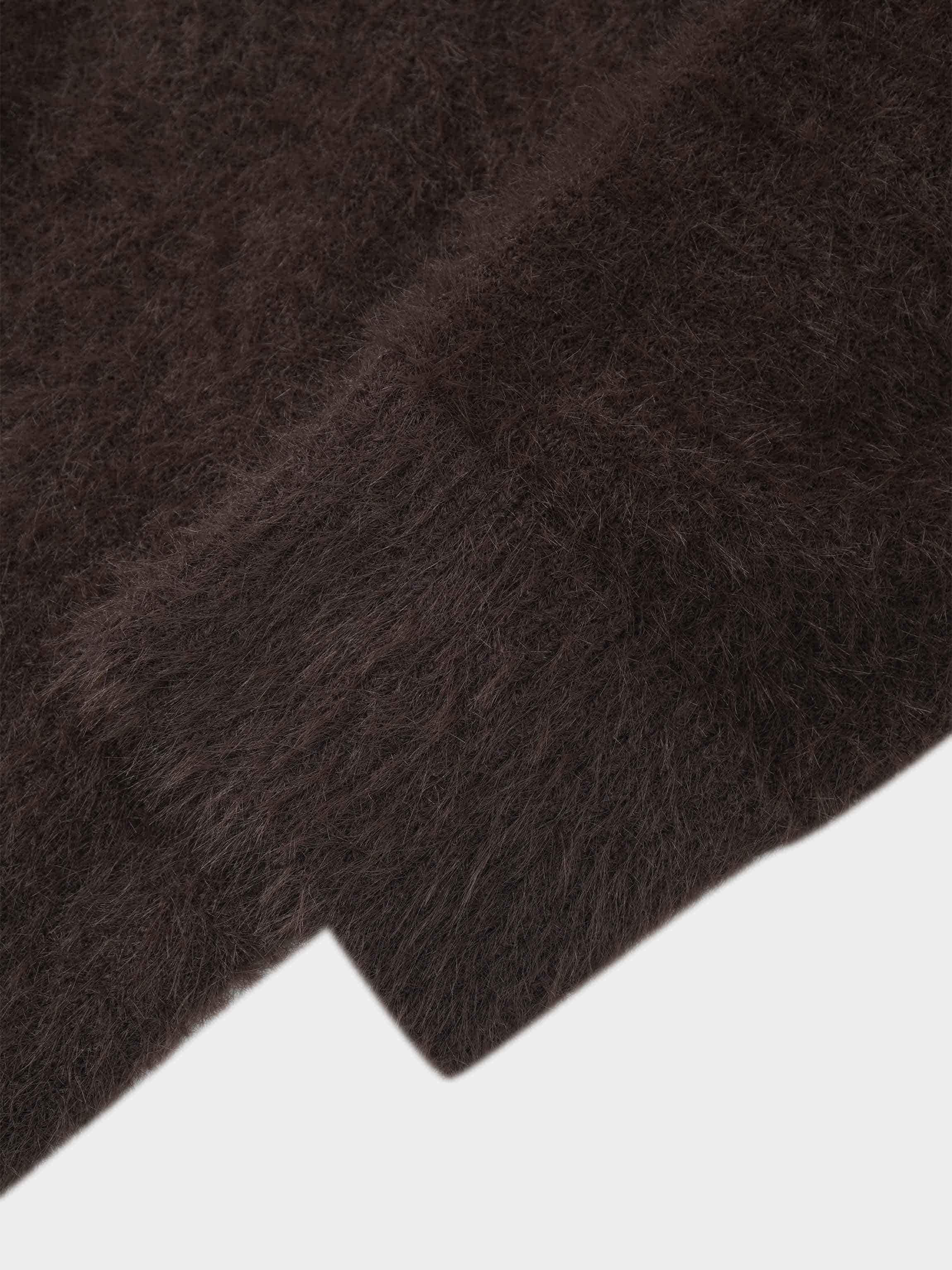 Mohair Shawl Collar Cardigan-Brown