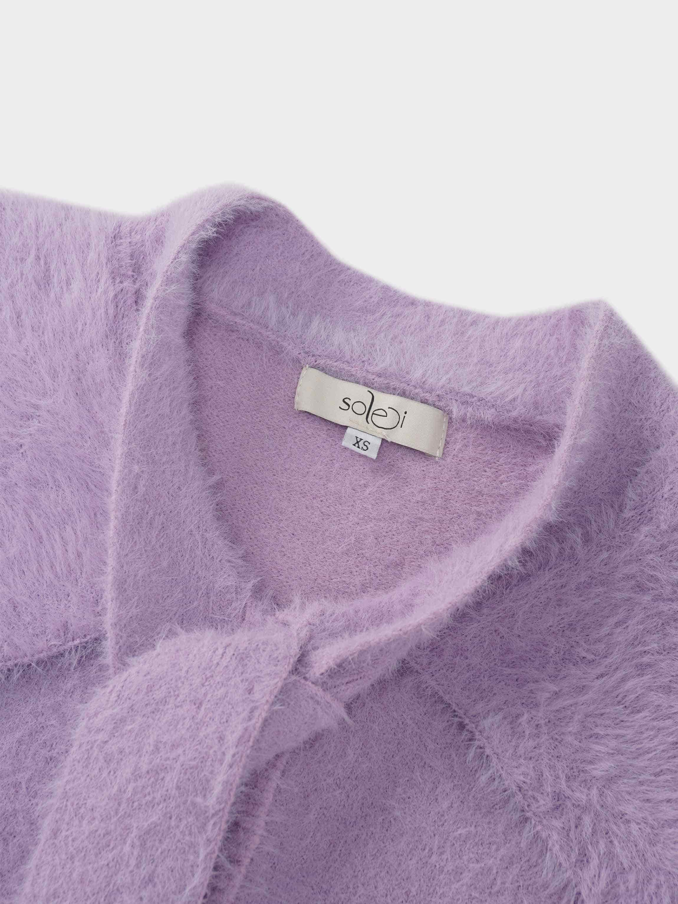 Mohair Shawl Collar Cardigan-Lavander