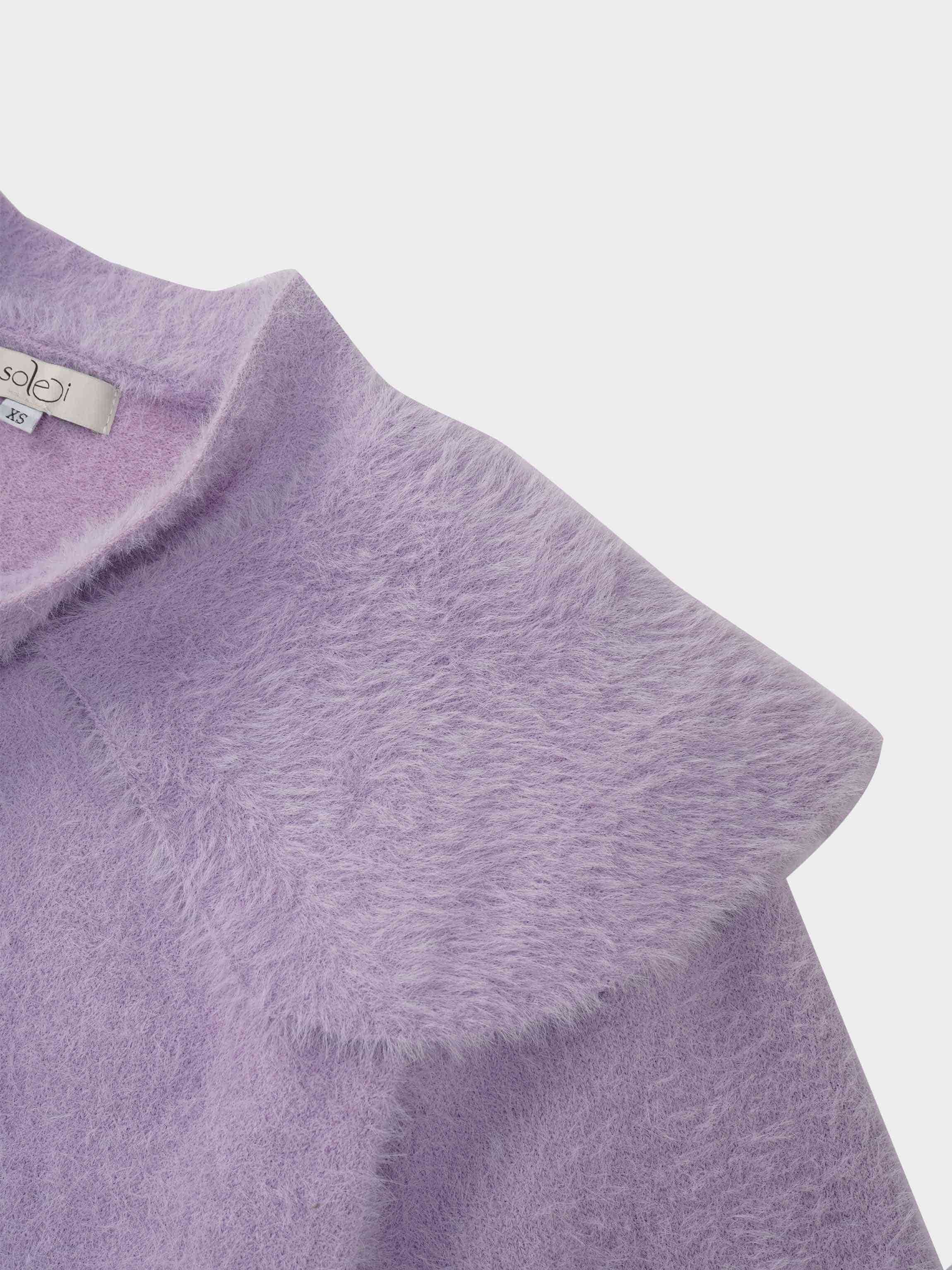 Mohair Shawl Collar Cardigan-Lavander