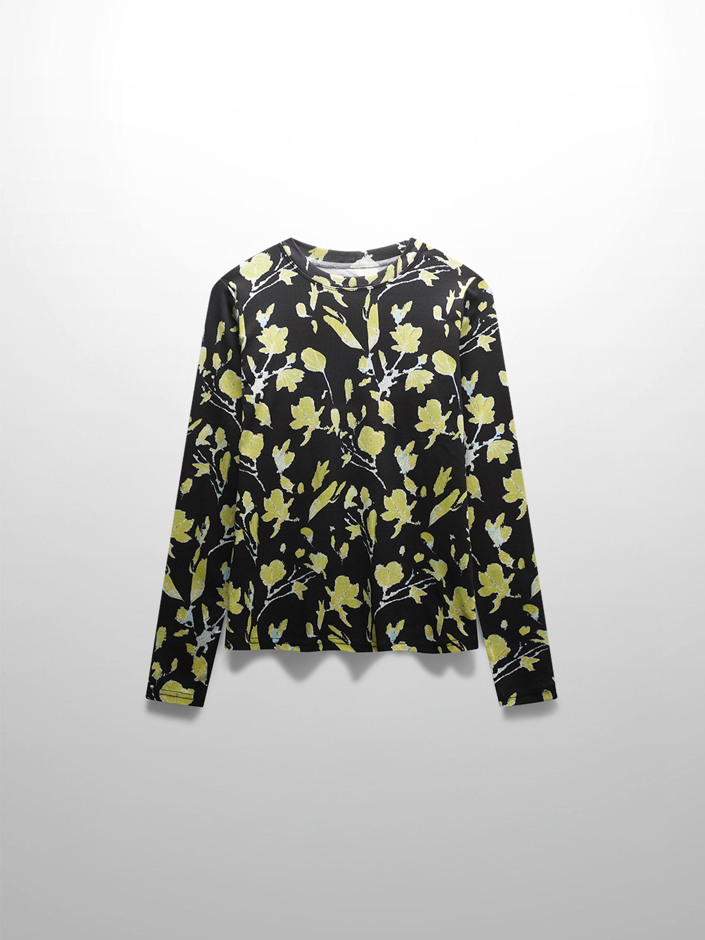 Basic Printed T-shirt-Neon Flower