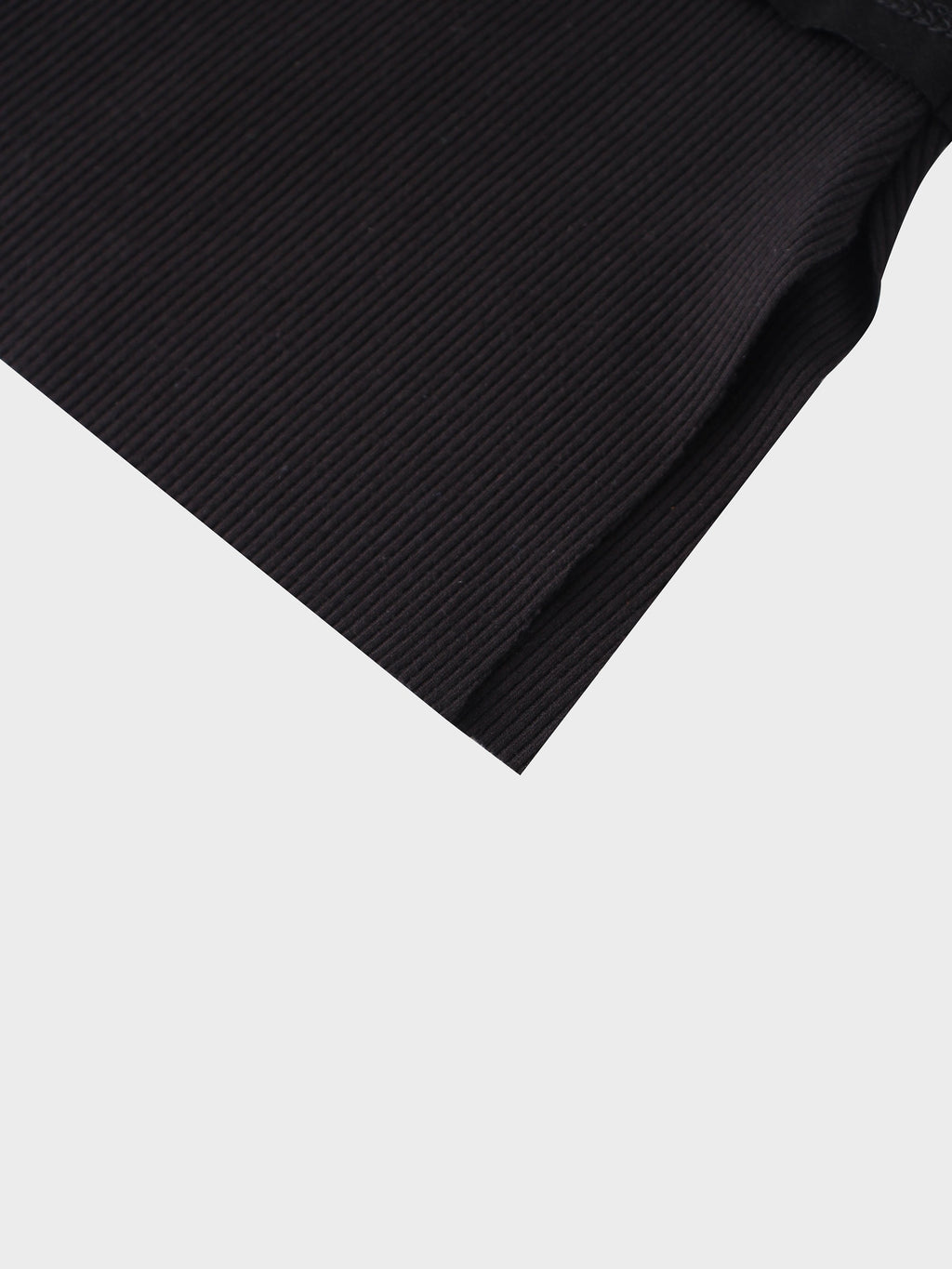 RIBBED BOTTOM T-SHIRT-BLACK