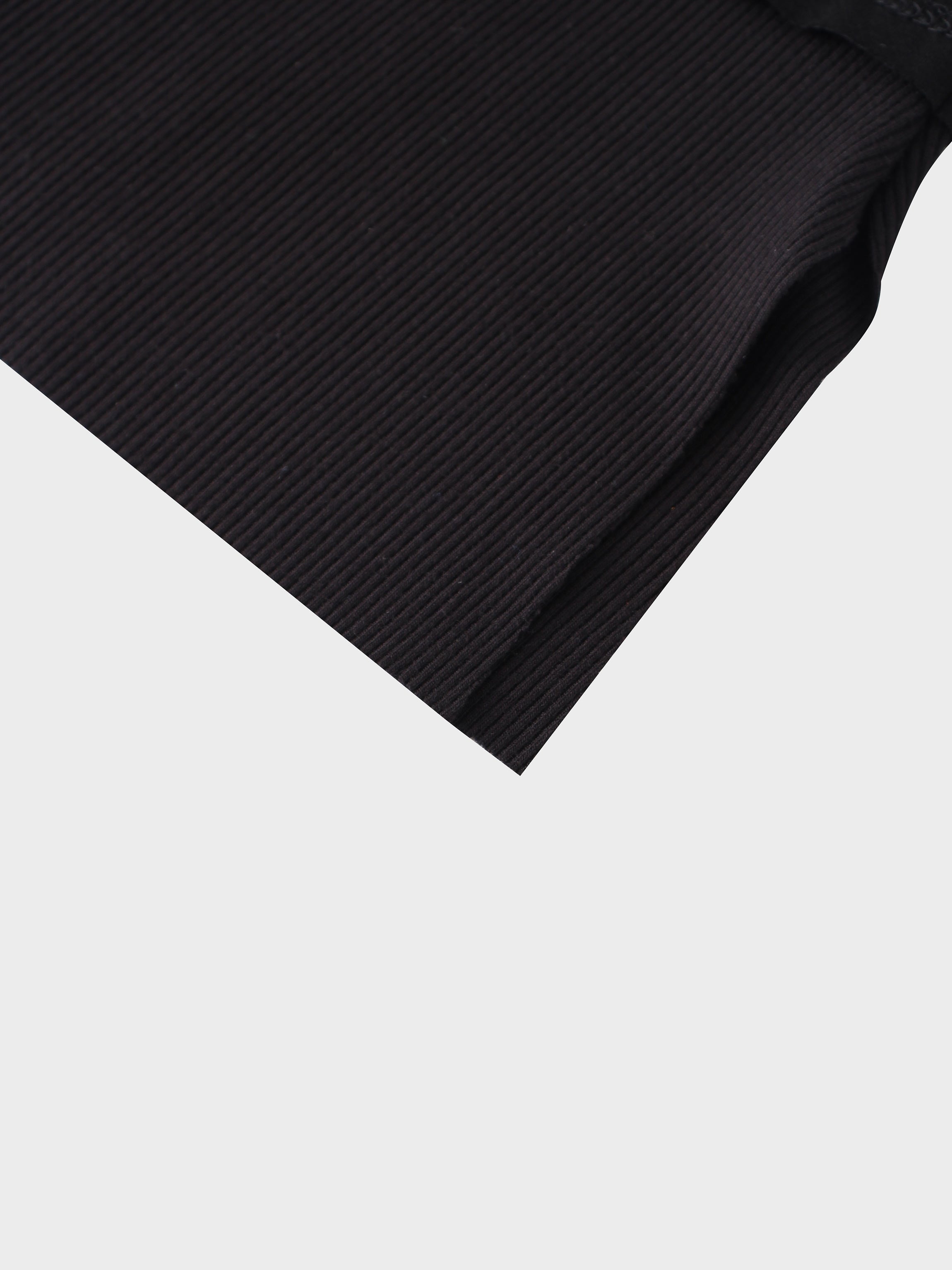 RIBBED BOTTOM T-SHIRT-BLACK