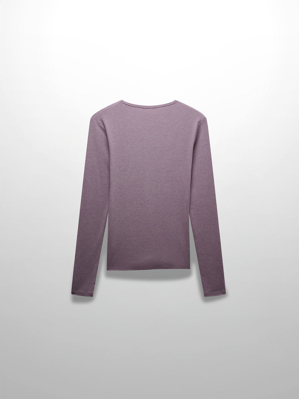 RIBBED HIGH V TEE LS-LAVENDER HEATHER