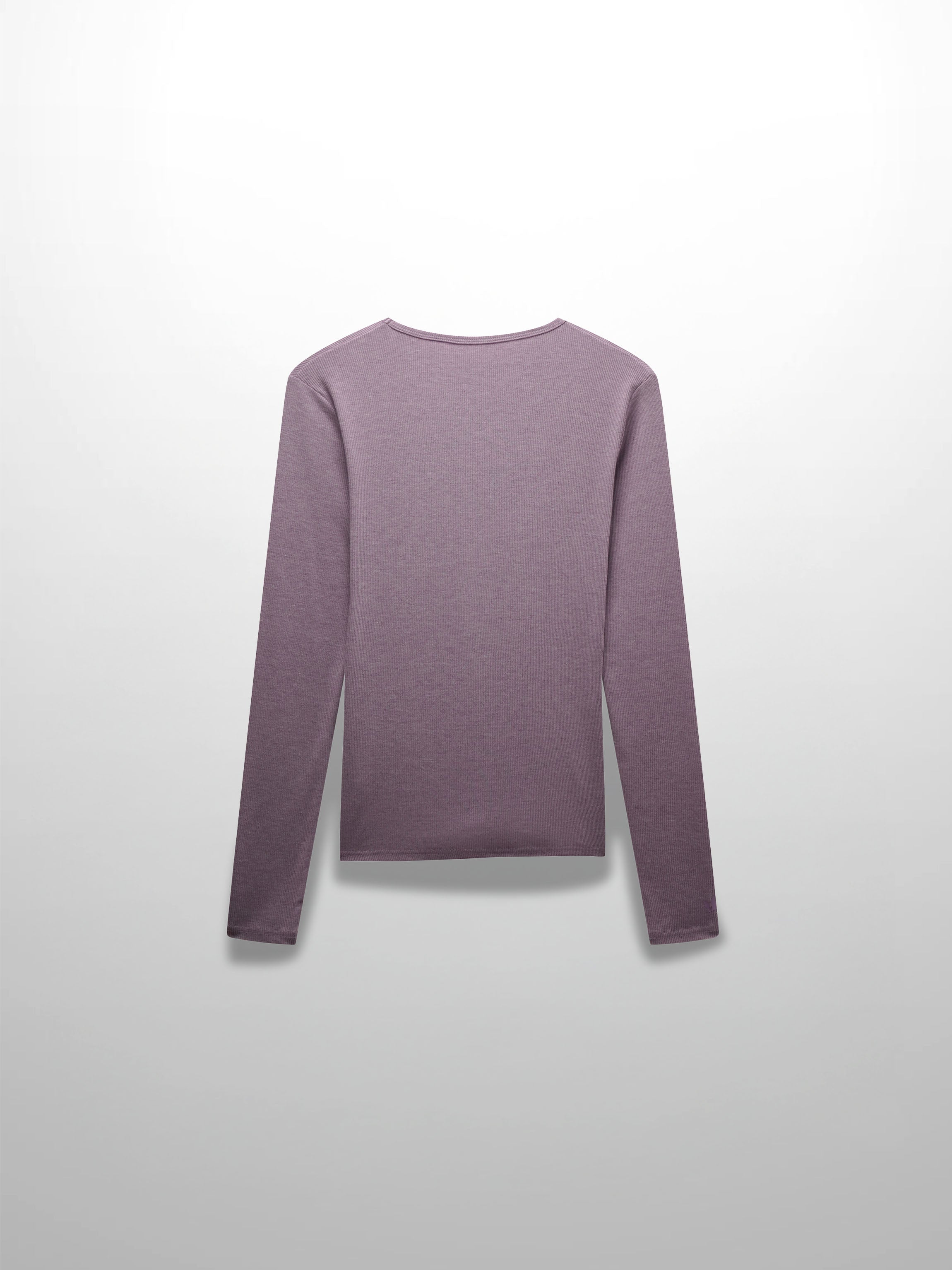 RIBBED HIGH V TEE LS-LIGHT PURPLE