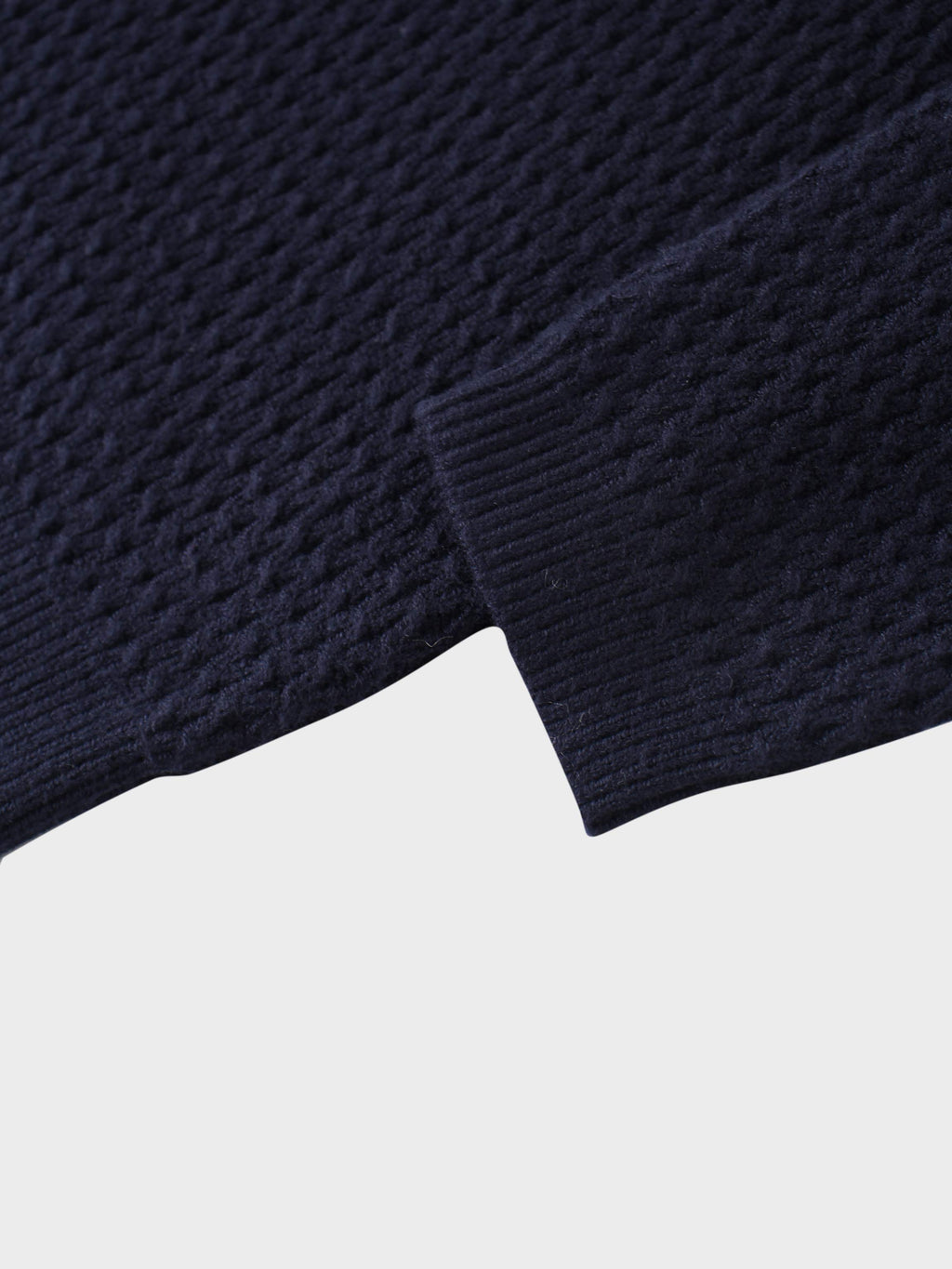 Textured Crew Cardigan-Navy