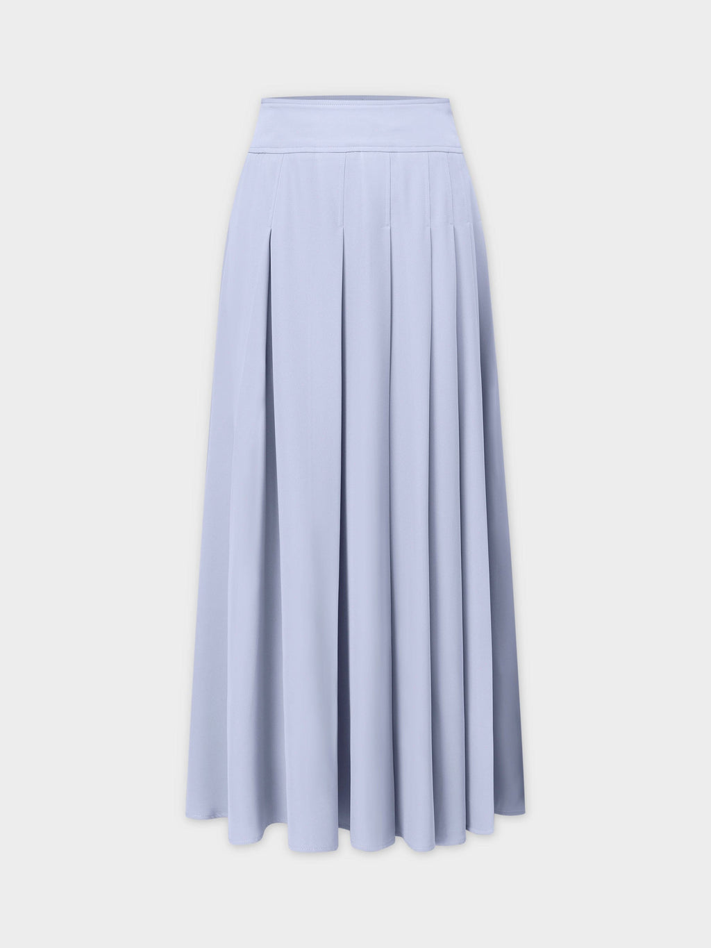 Yoke Pleated Skirt 37"-Grey Blue