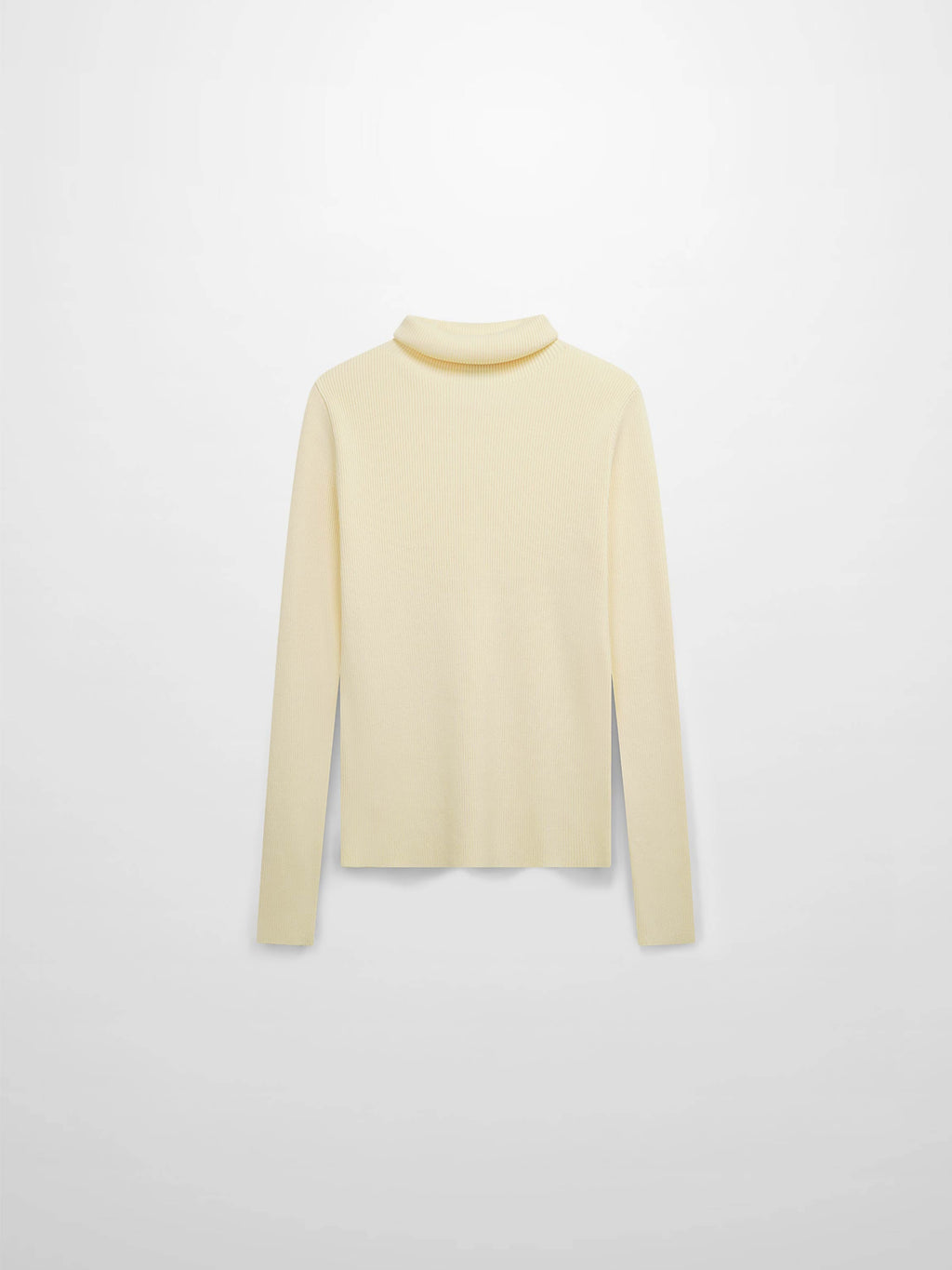 Knit Ribbed Turtleneck-Ivory