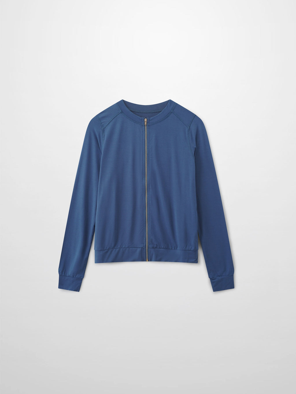 Modal Zip Up Bomber-Blue