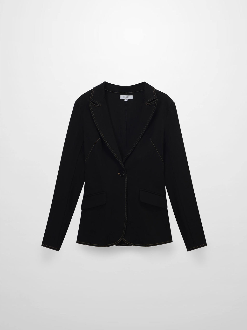 Stretch Denim Blazer-Black