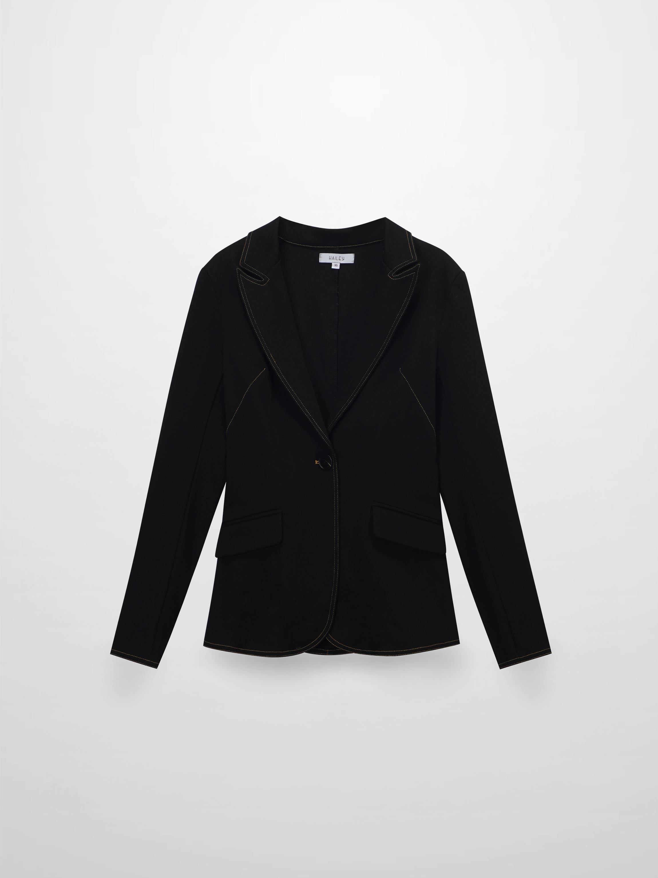 Stretch Denim Blazer-Black