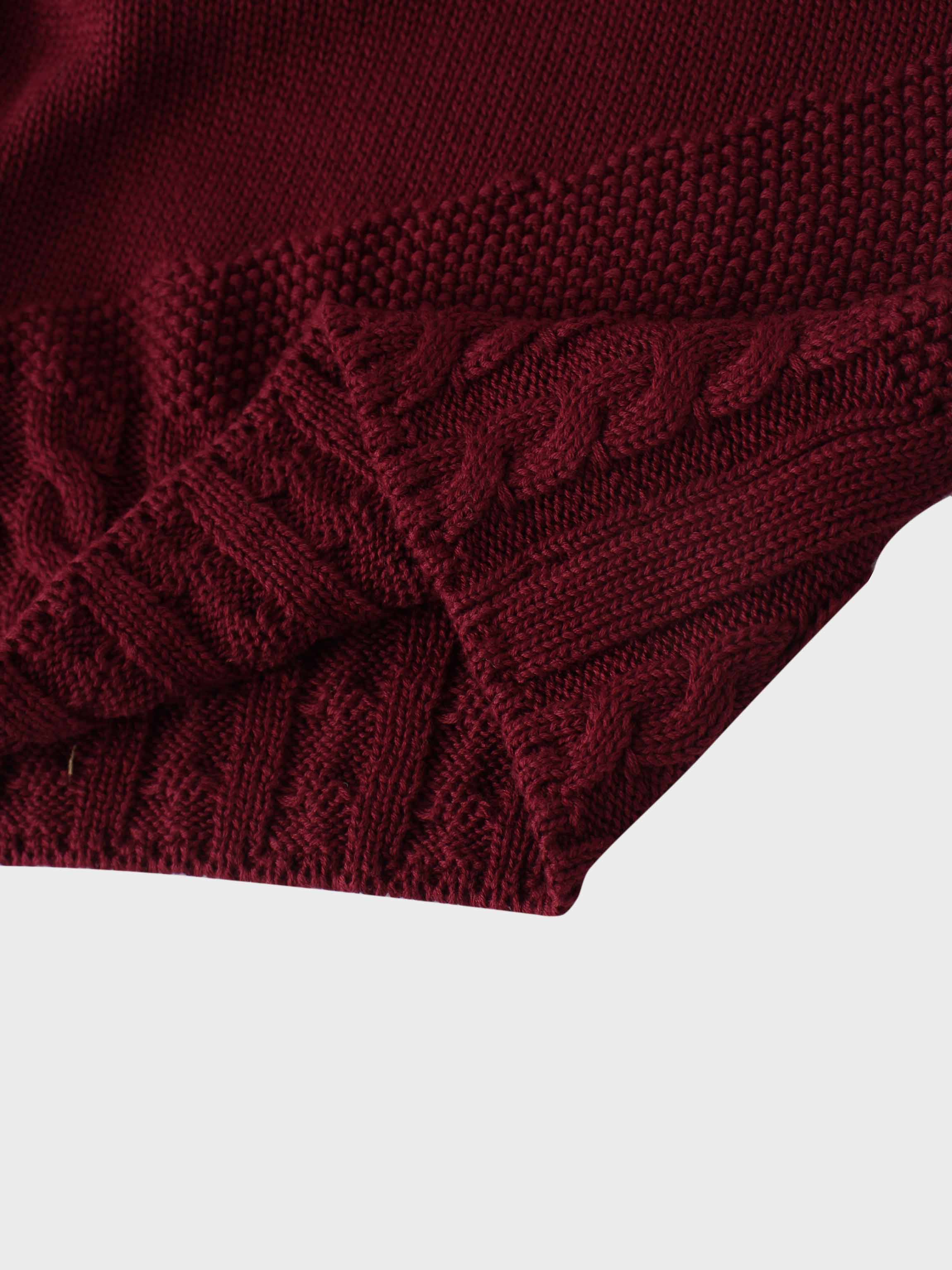 Embroidered Cardigan-Burgundy Floral