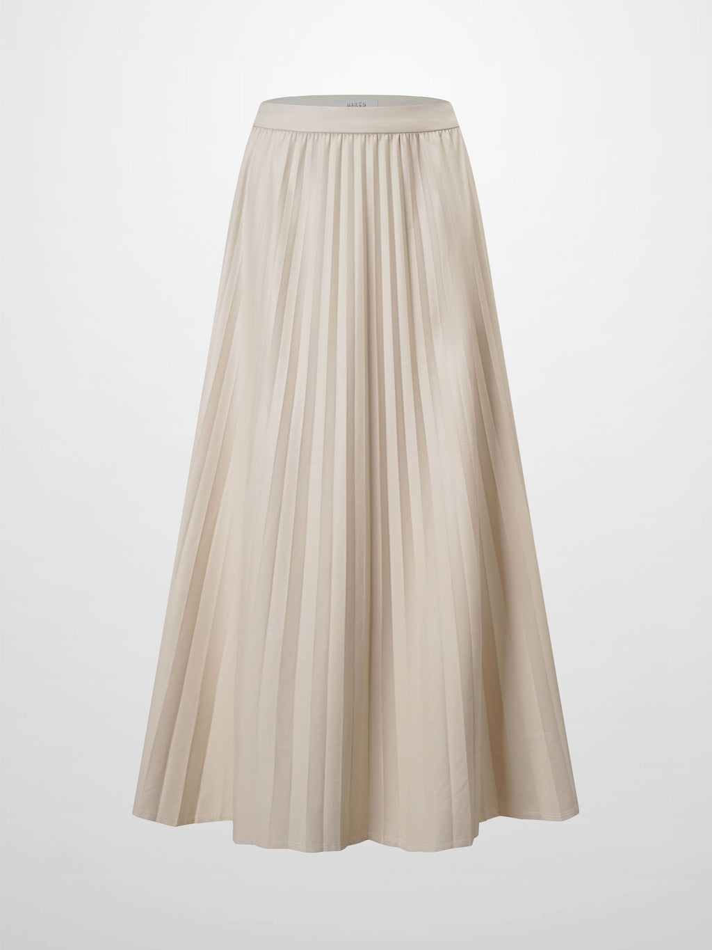 Accordion Pleated Faux Leather Skirt-Ivory