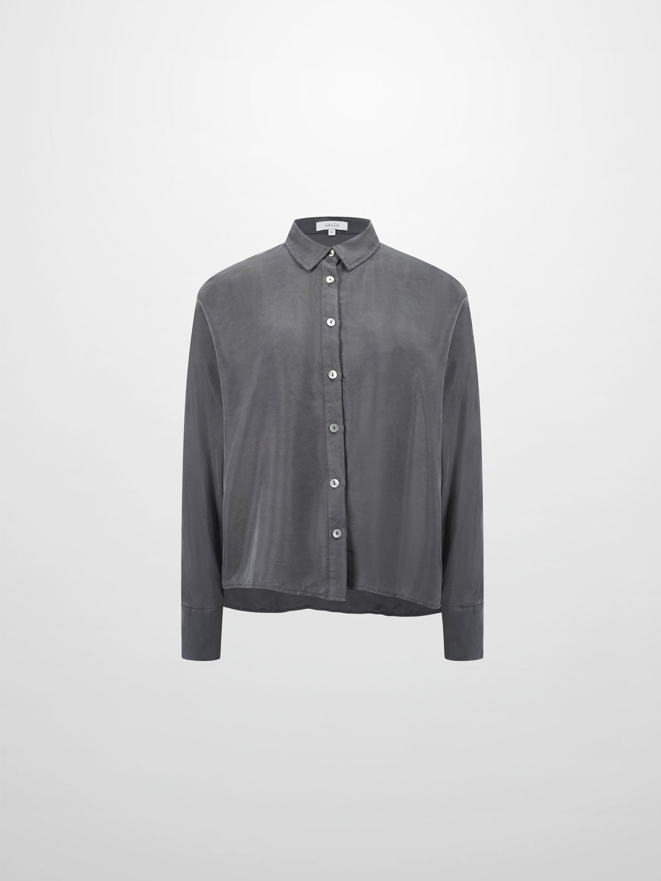 Dolman Sleeve Cupro Blouse-Grey