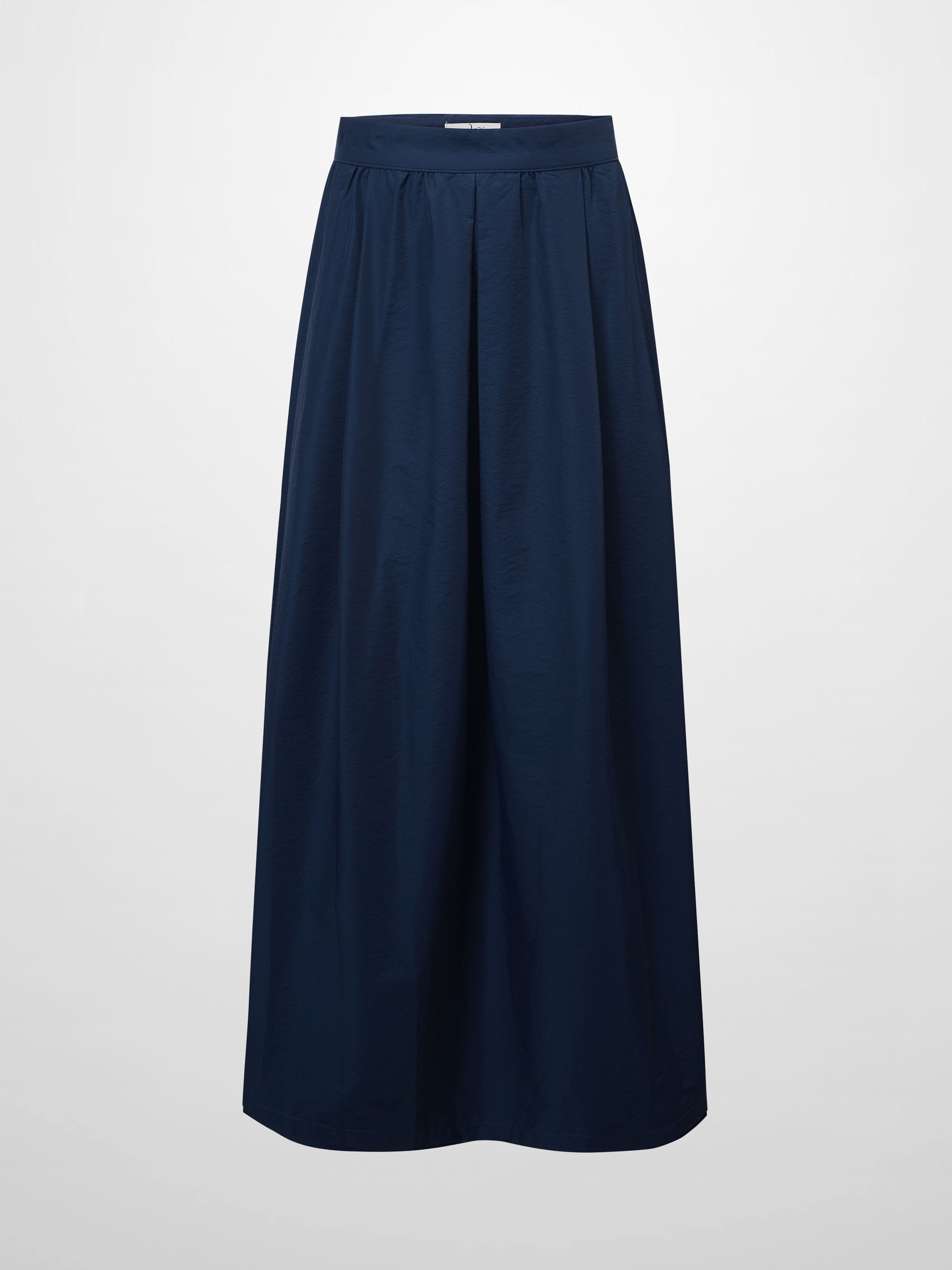 Waisted Full Taffeta Skirt-Navy