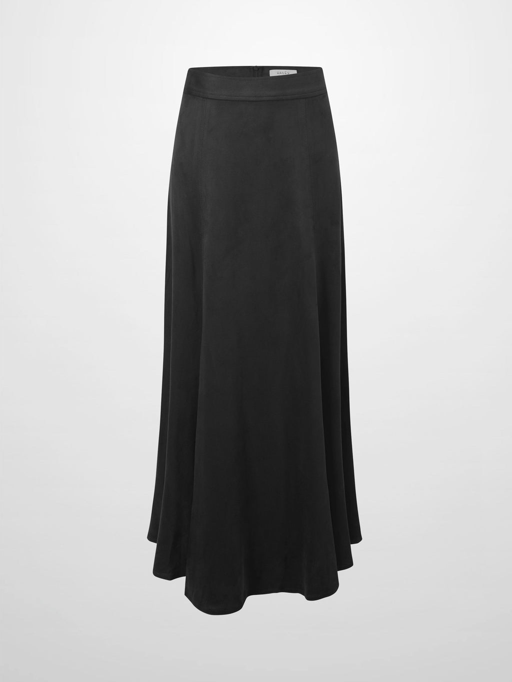 Suede Trumpet Skirt-Black