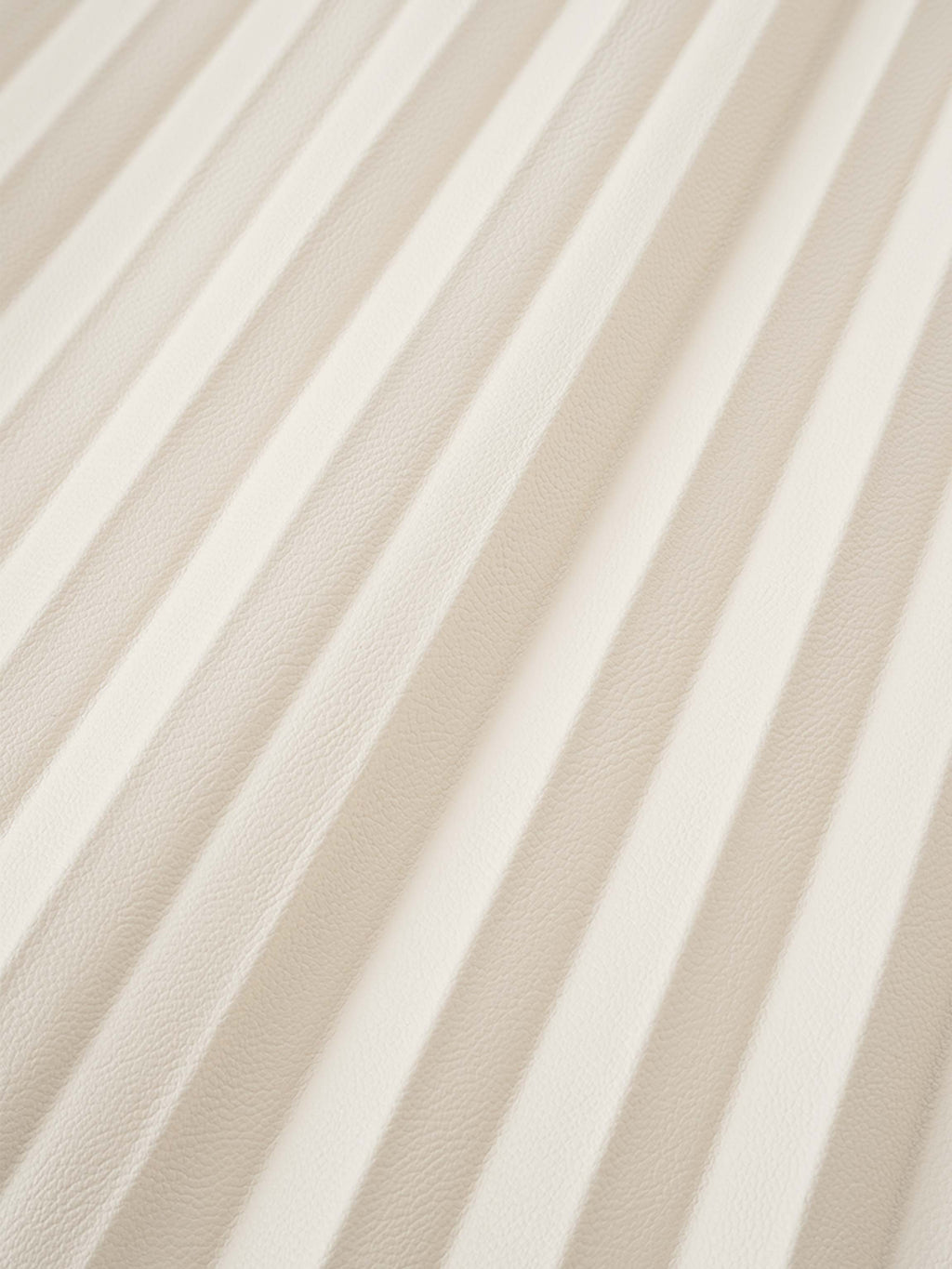 Accordion Pleated Faux Leather Skirt-Ivory