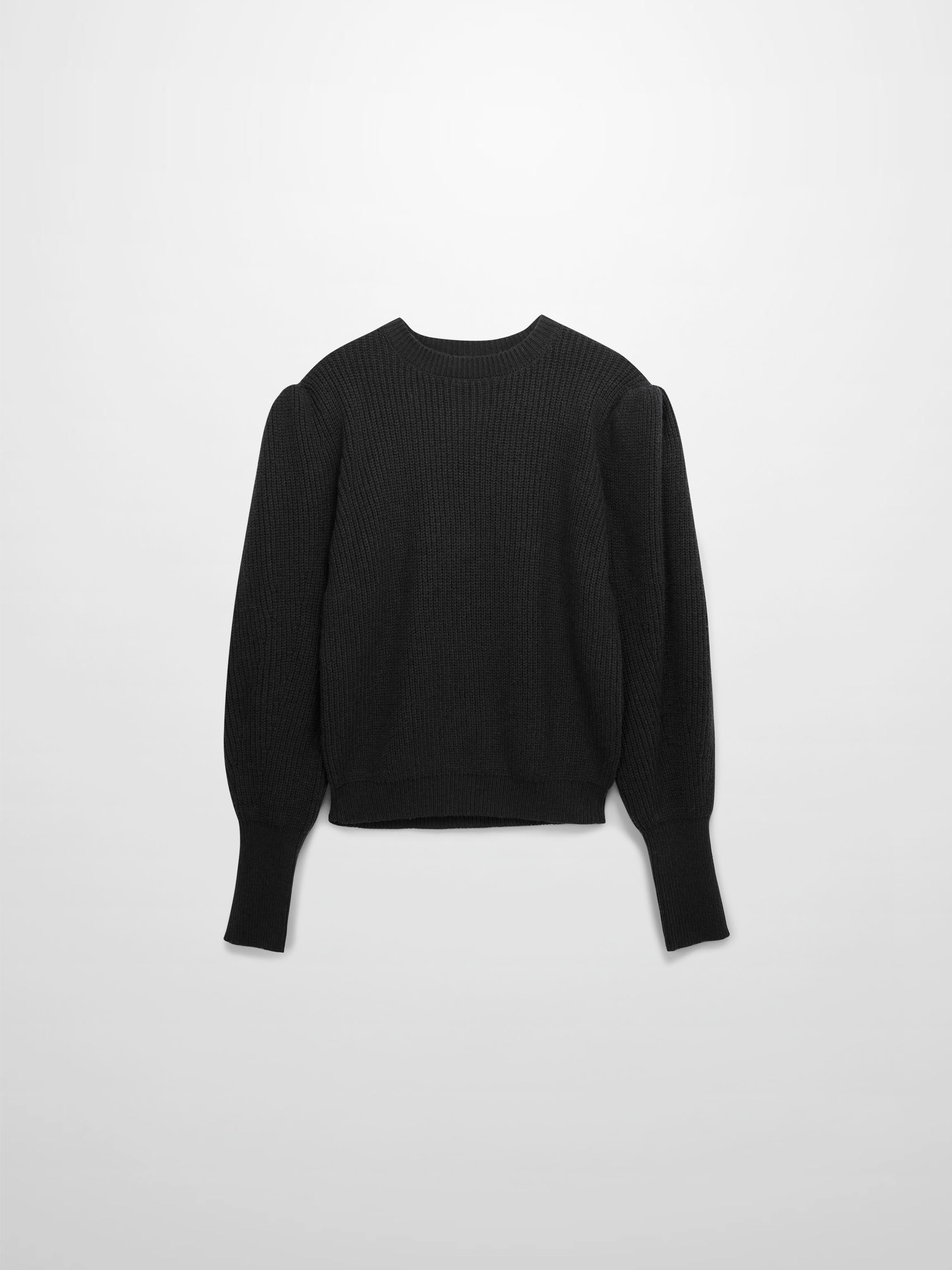 Puff Sleeve Sweater-Black