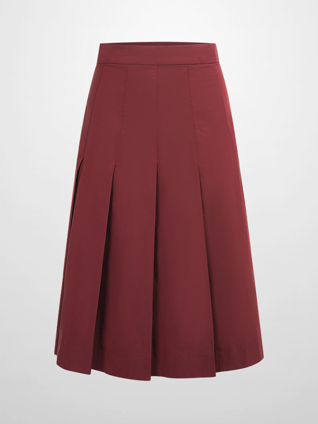 Taffeta Pleat Skirt 26"-Burgundy