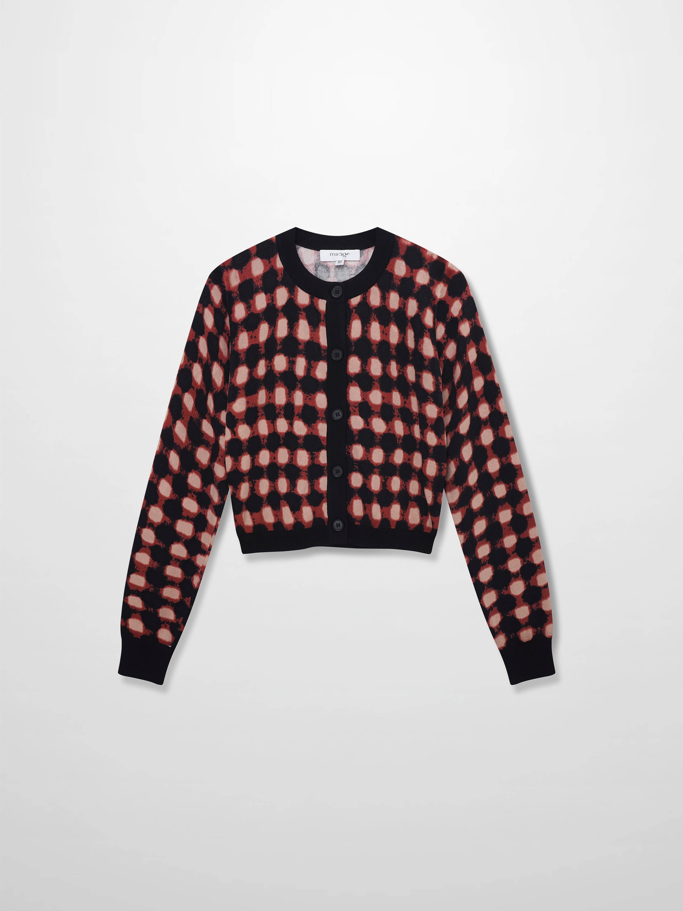 Buttoned Cardigan-Burgundy/Pink