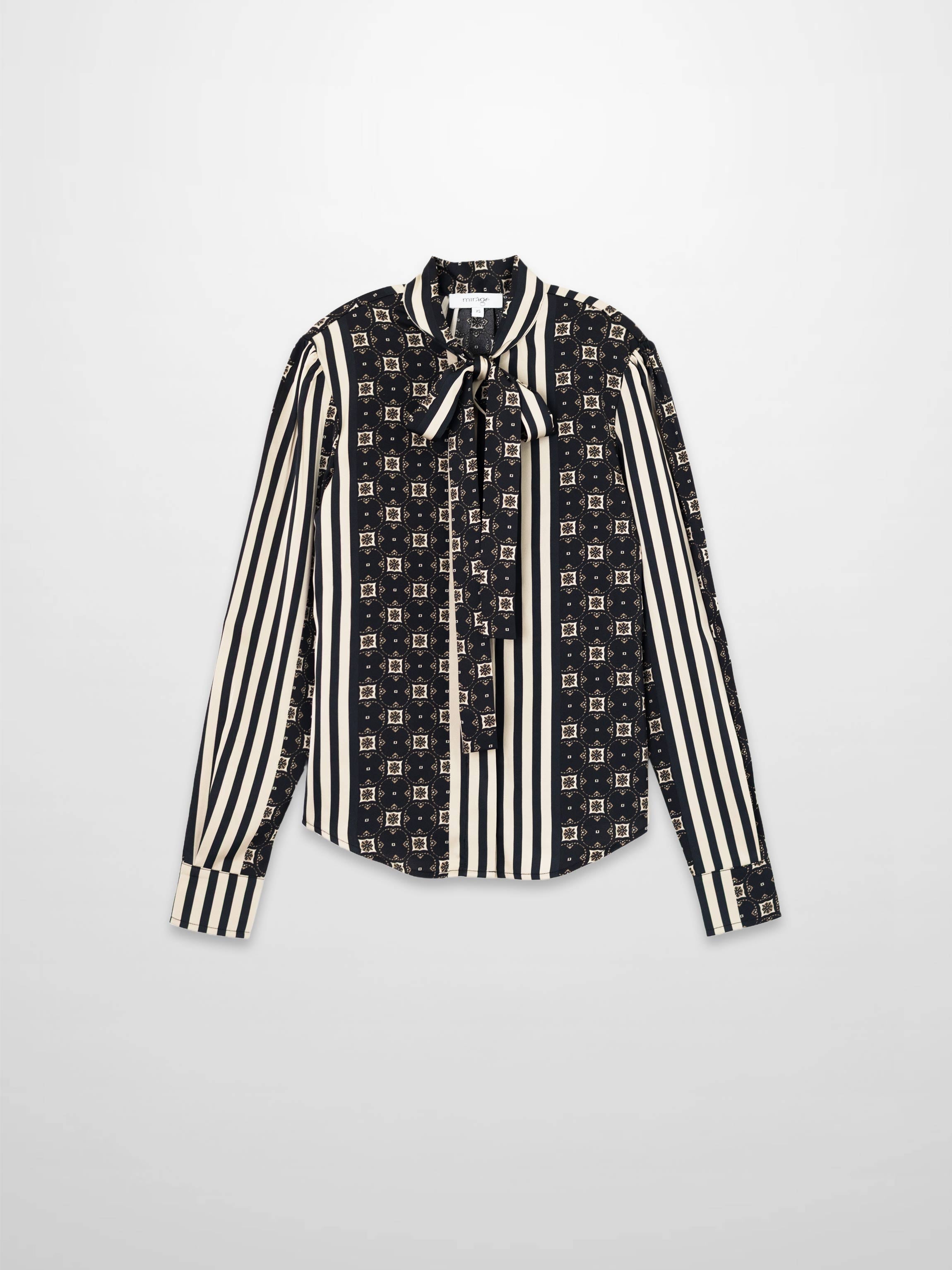 Bow Blouse-Geometric