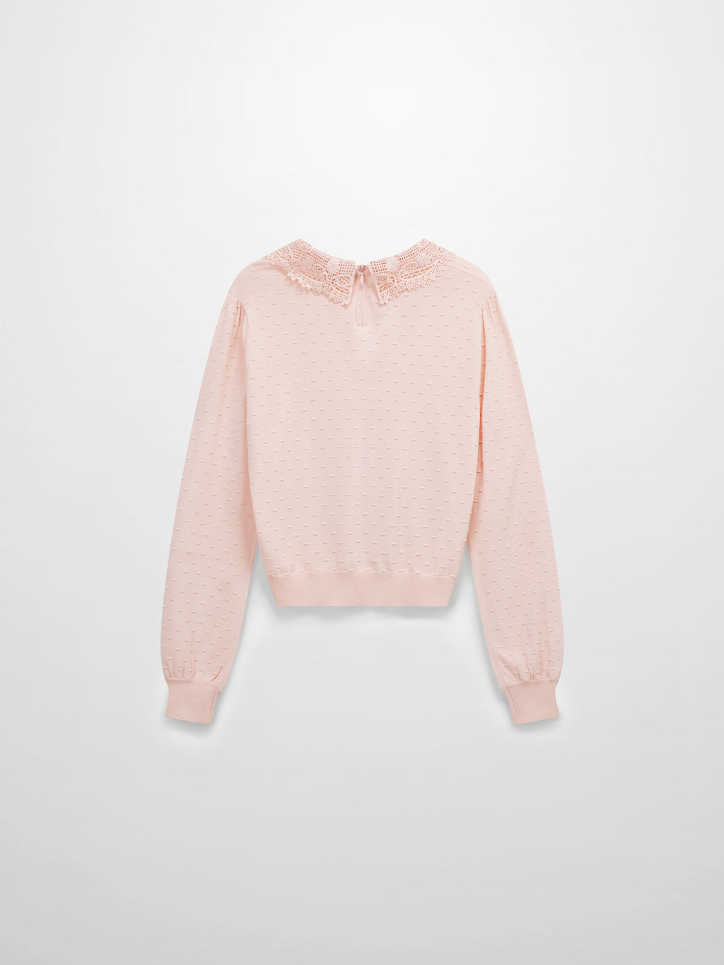 Crew Neck Pebbled Sweater-Pink
