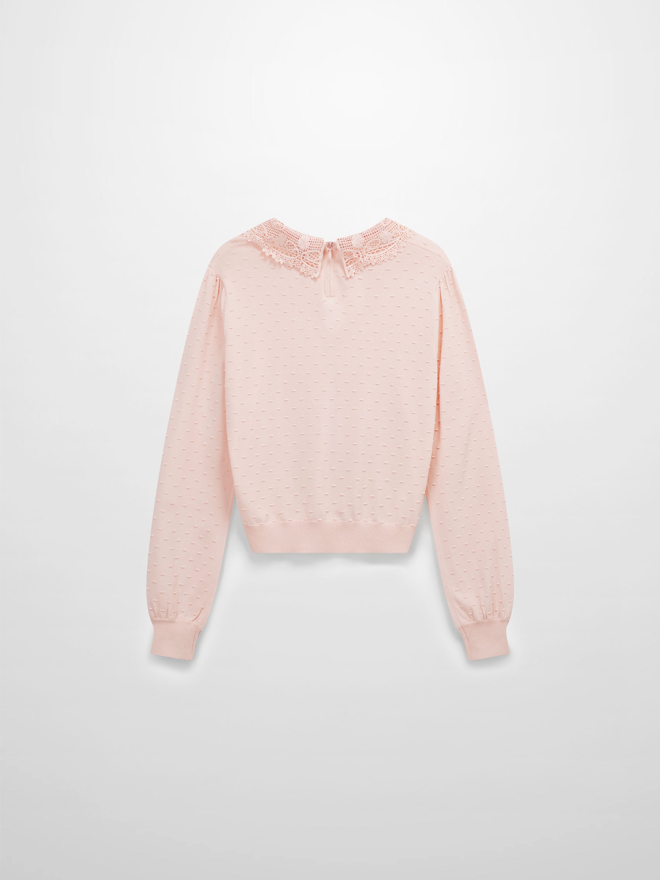 Crew Neck Pebbled Sweater-Pink
