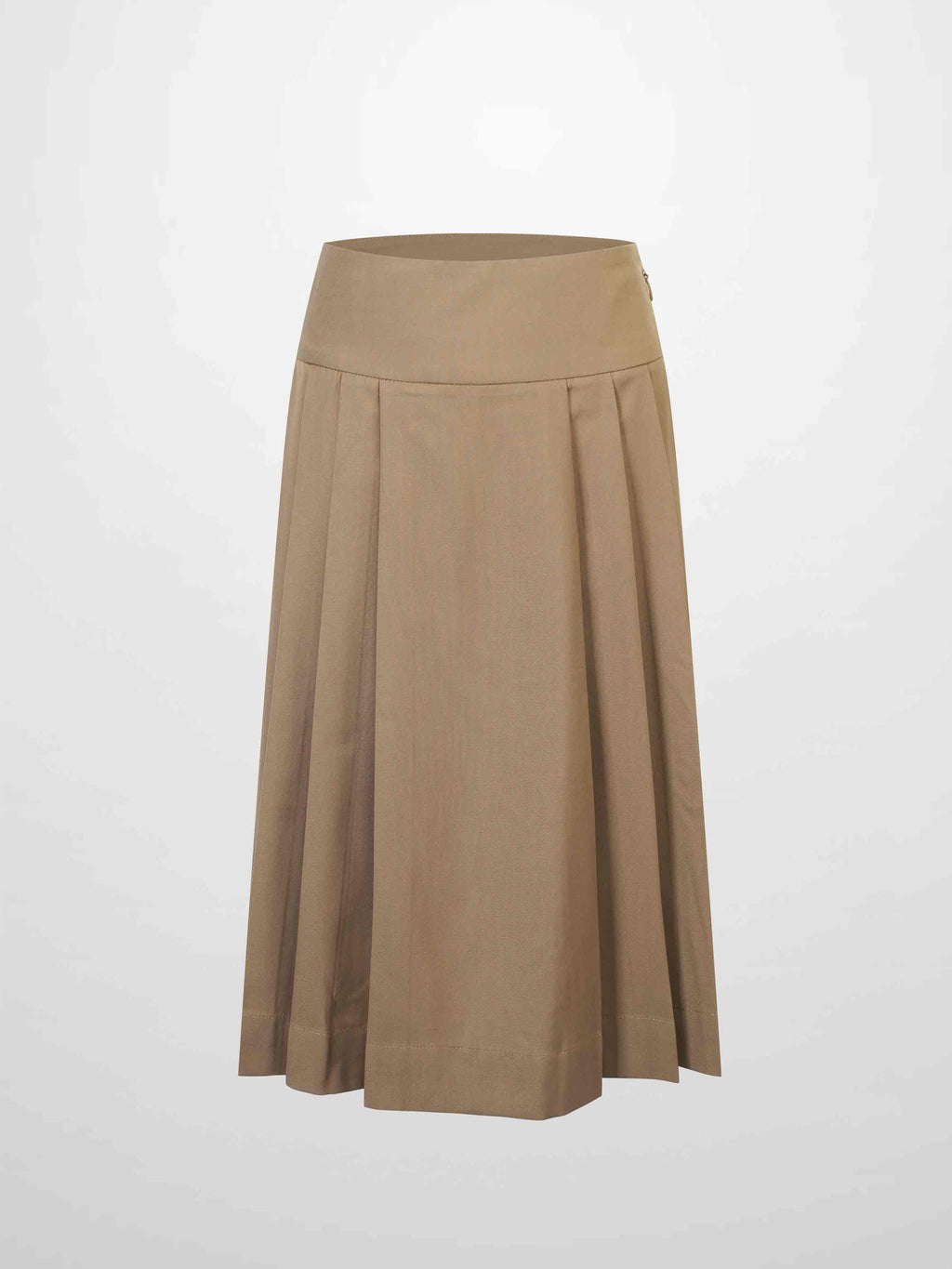 Yoke Pleated Skirt-Camel