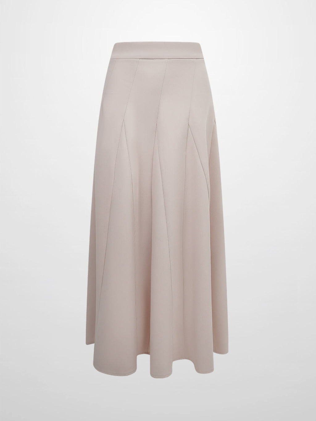 V Paneled Maxi Skirt-Bone