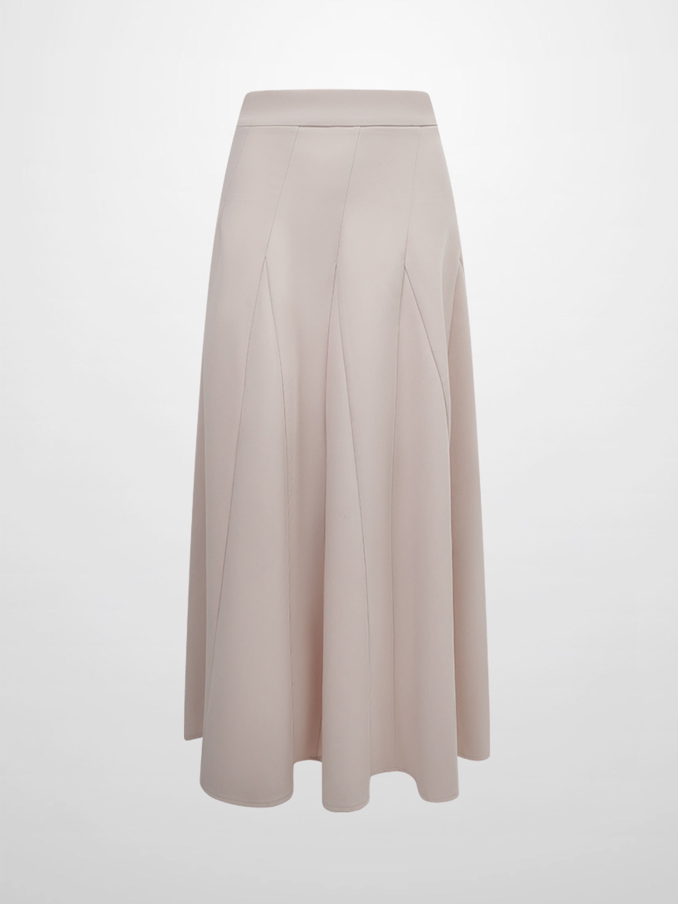 V Paneled Maxi Skirt-Bone