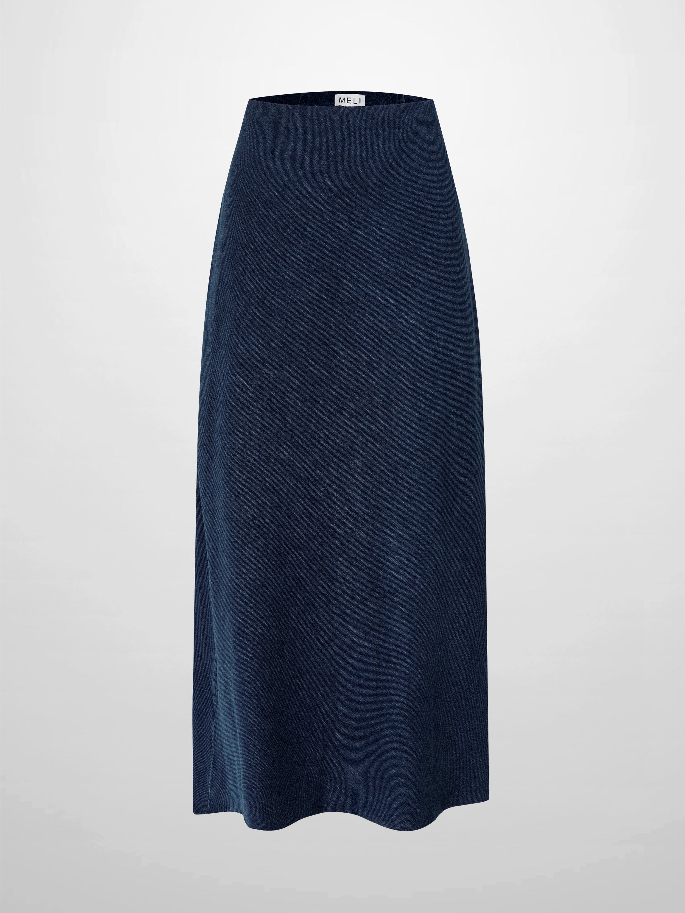 Classic Denim Skirt 37"-Dark Blue