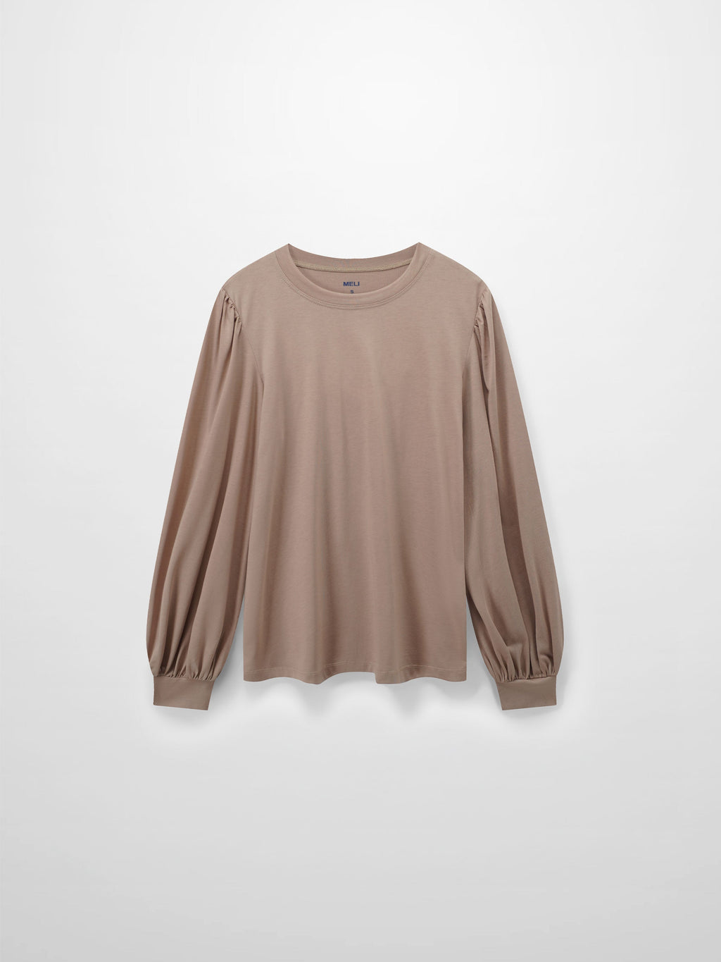 Bubble Sleeve T-Shirt-Taupe