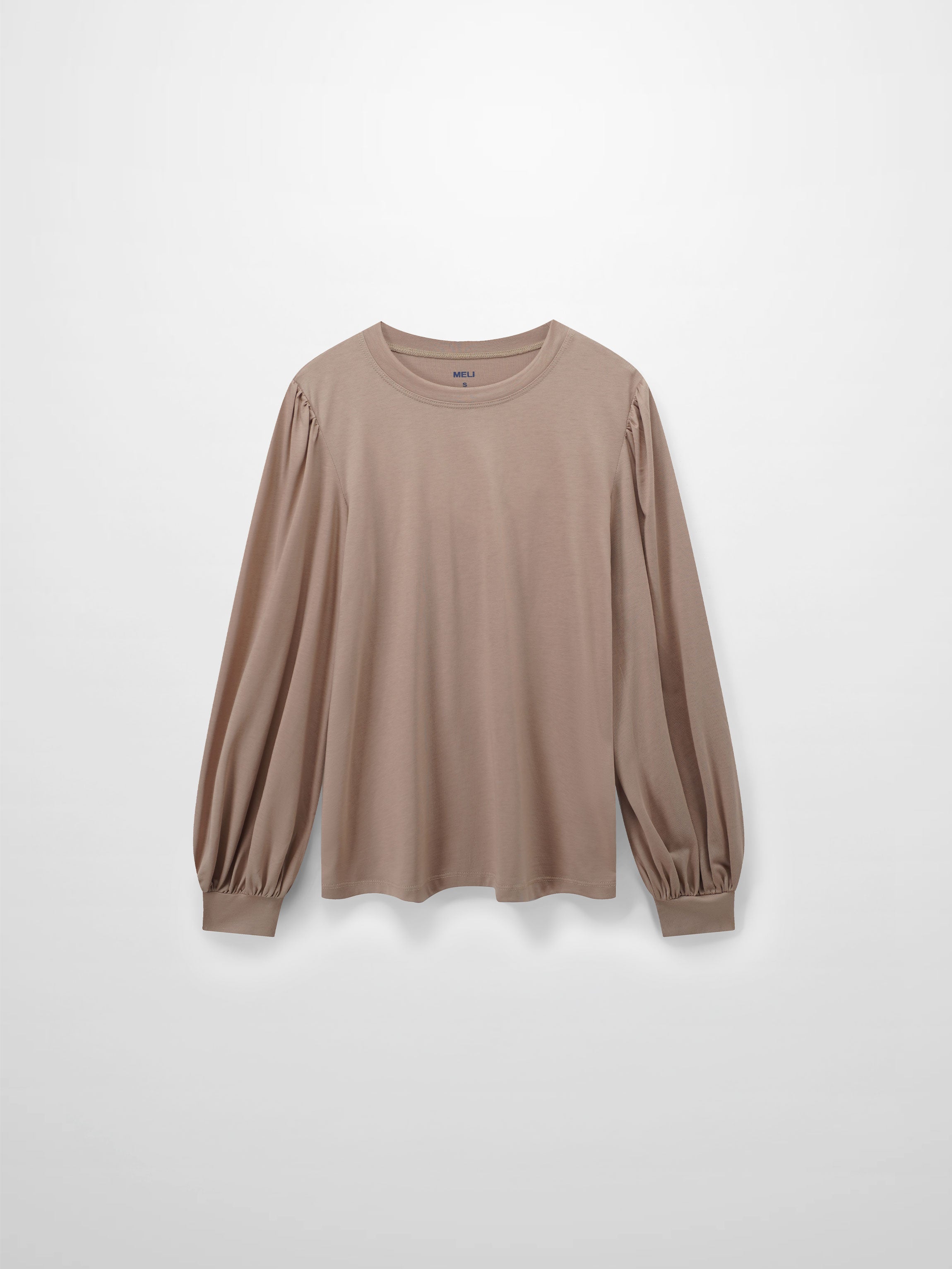 Bubble Sleeve T-Shirt-Taupe