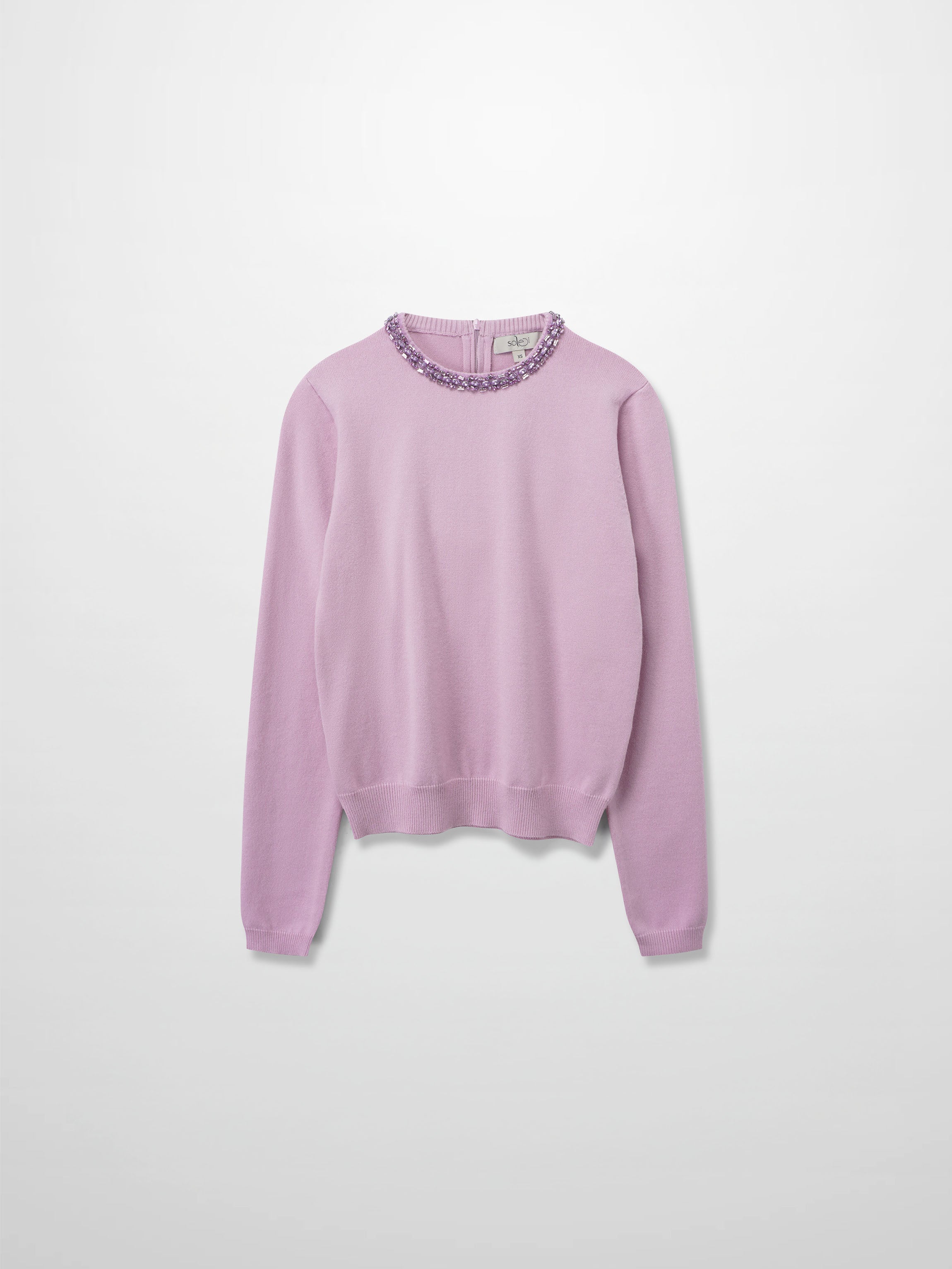 Embellished Crew Sweater-Lilac
