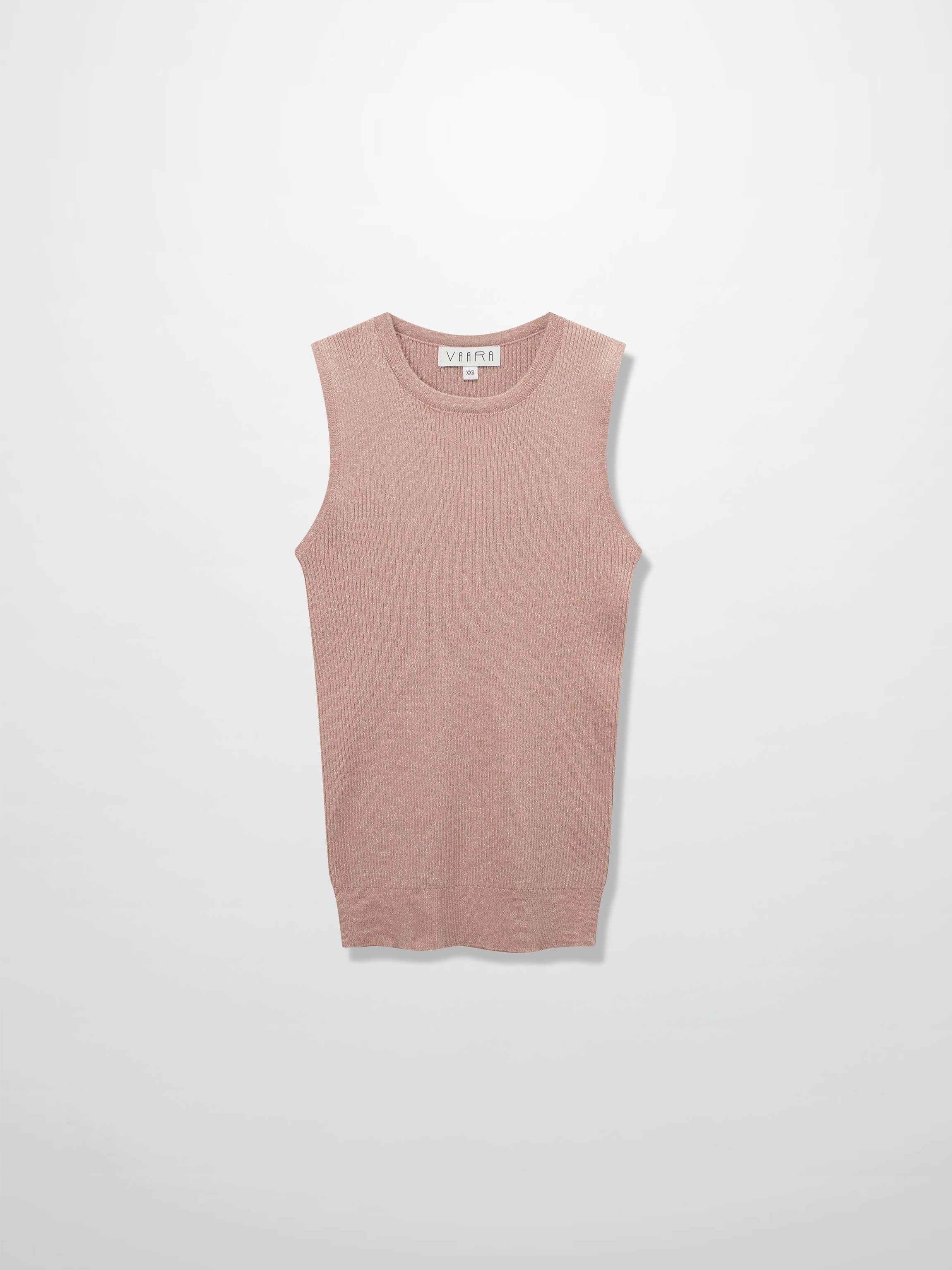 Lurex Sleeveless Sweater-Blush