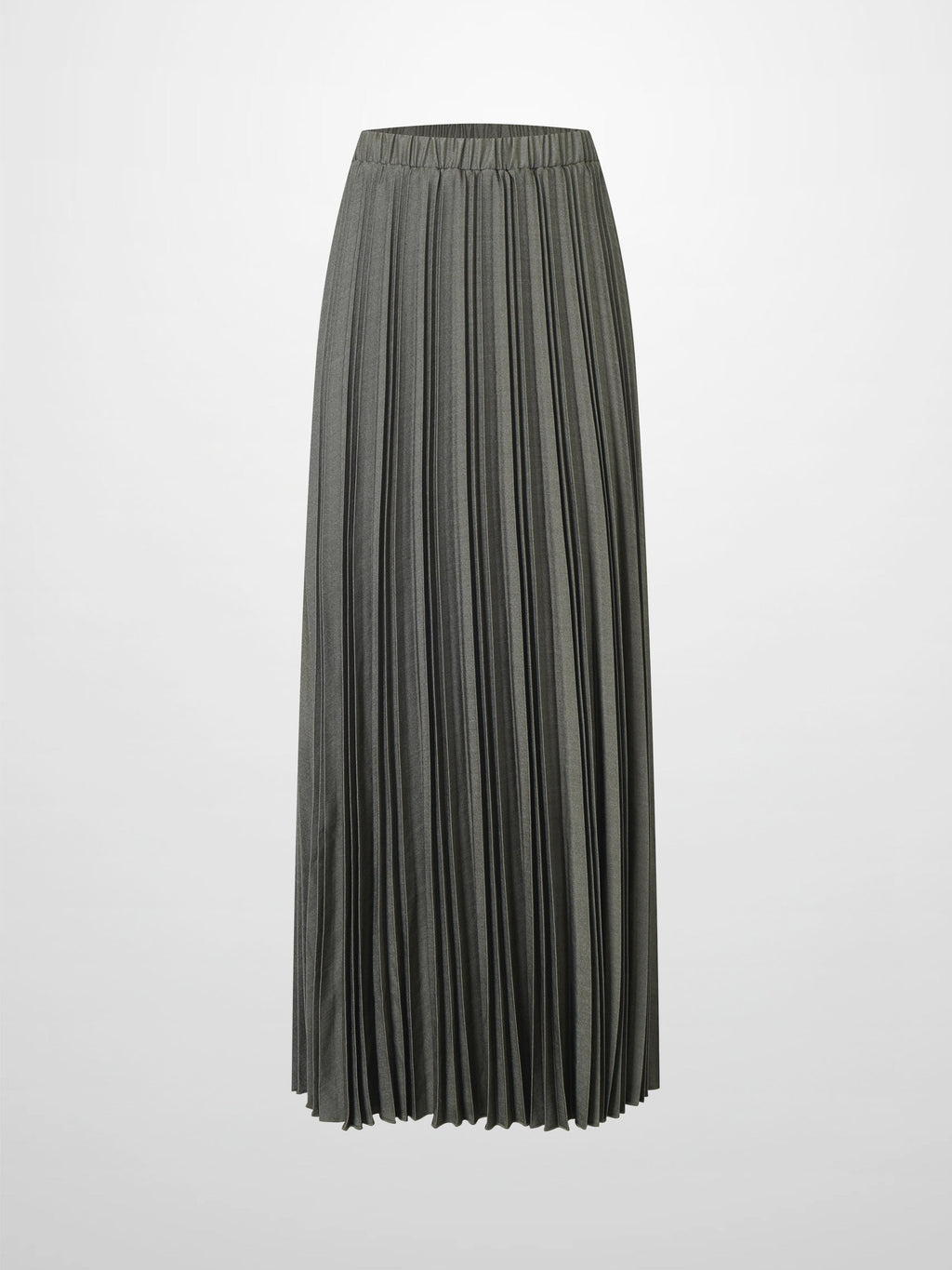 Denim Pleated Skirt-Olive