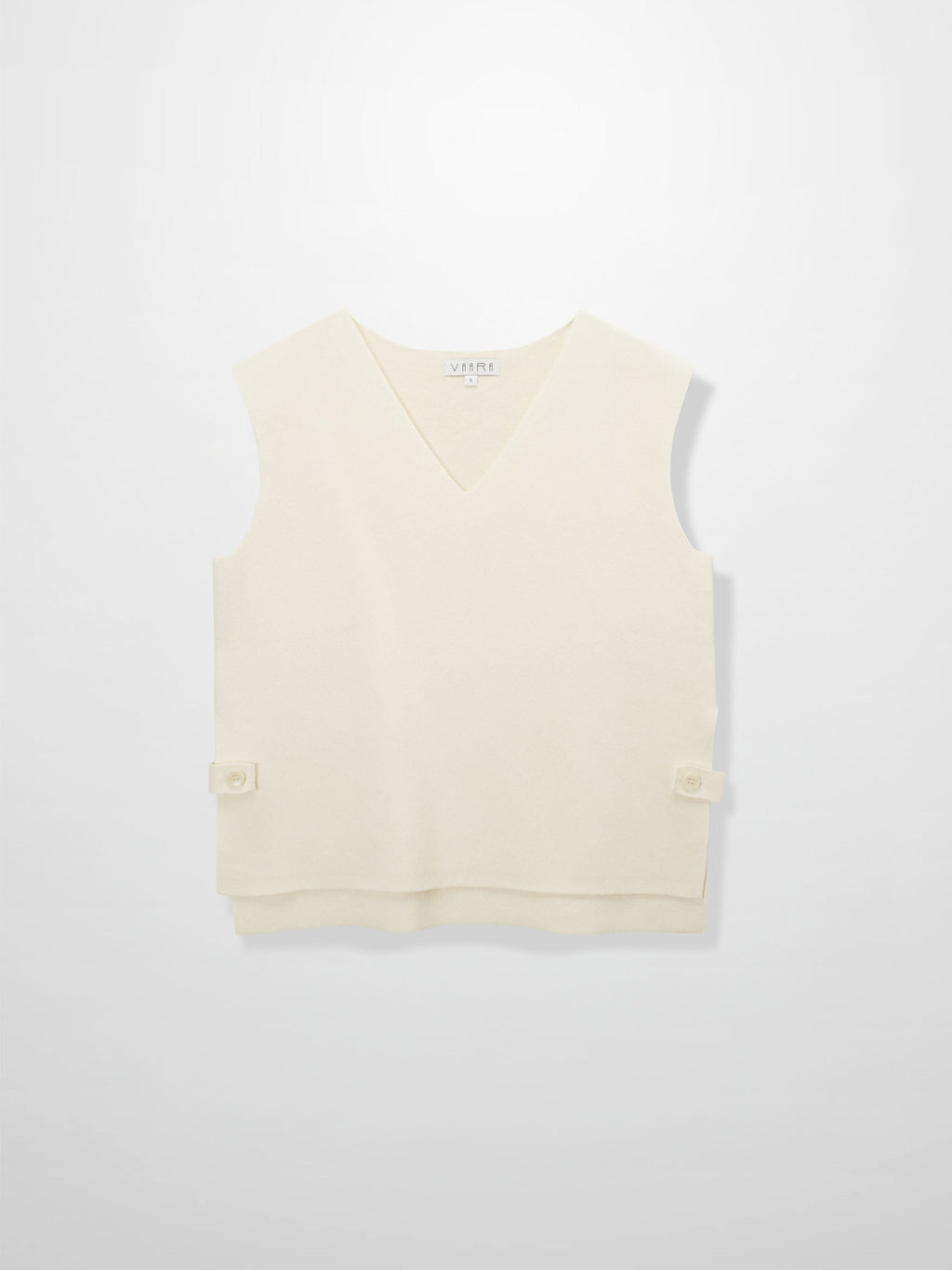 Side Tab Knit Vest-Ivory